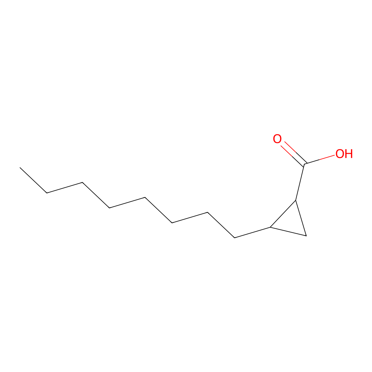 2-Octylcyclopropanecarboxylic acid molecular structure, CAS 15898-87-0
