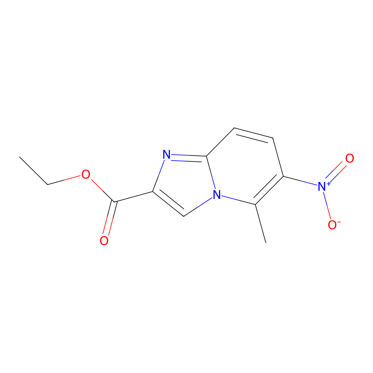 Ethyl 5-methyl-6-nitroimidazo[1,2-a]pyridine-2-carboxylate molecular structure, CAS 158980-19-9