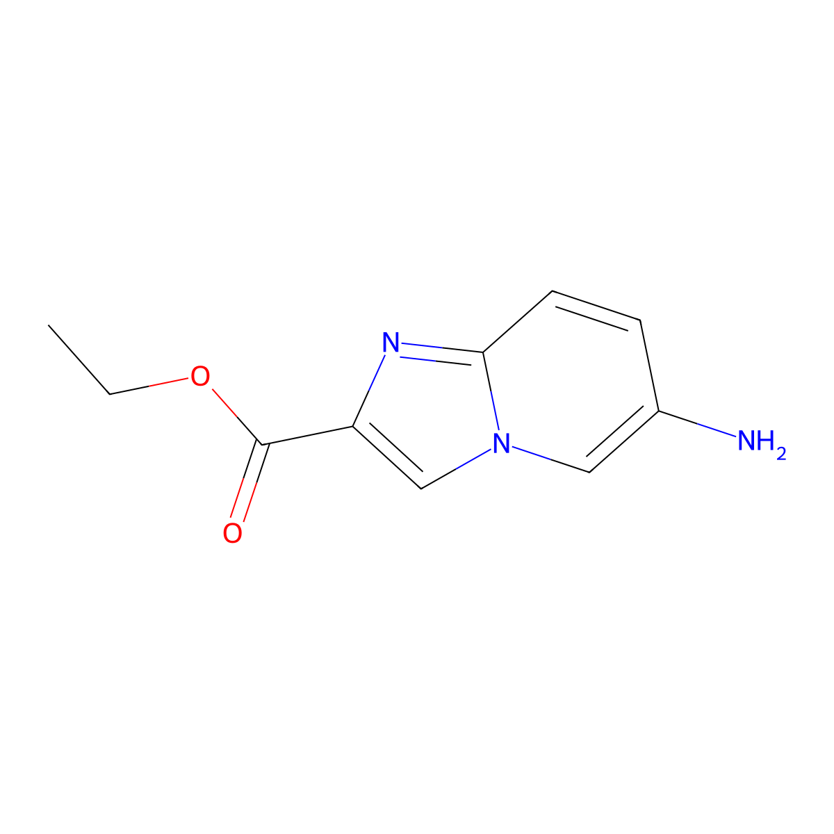 Ethyl 6-aminoimidazo[1,2-a]pyridine-2-carboxylate molecular structure, CAS 158980-21-3