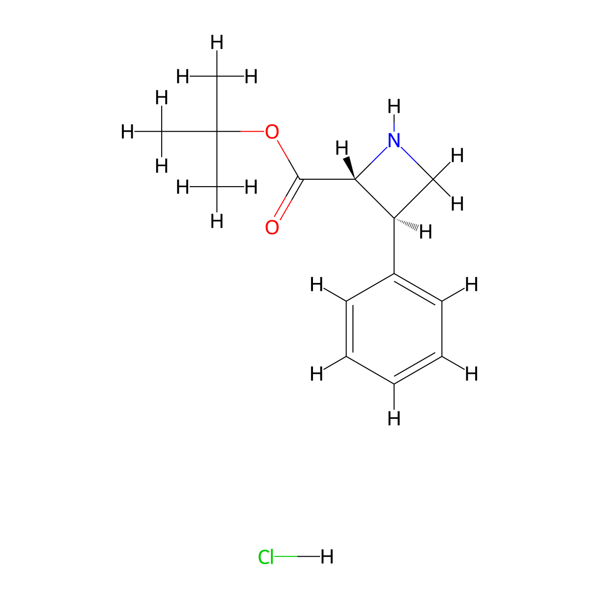 Rac-tert-butyl (2r,3r)-3-phenylazetidine-2-carboxylate hydrochloride molecular structure, CAS 158980-52-0