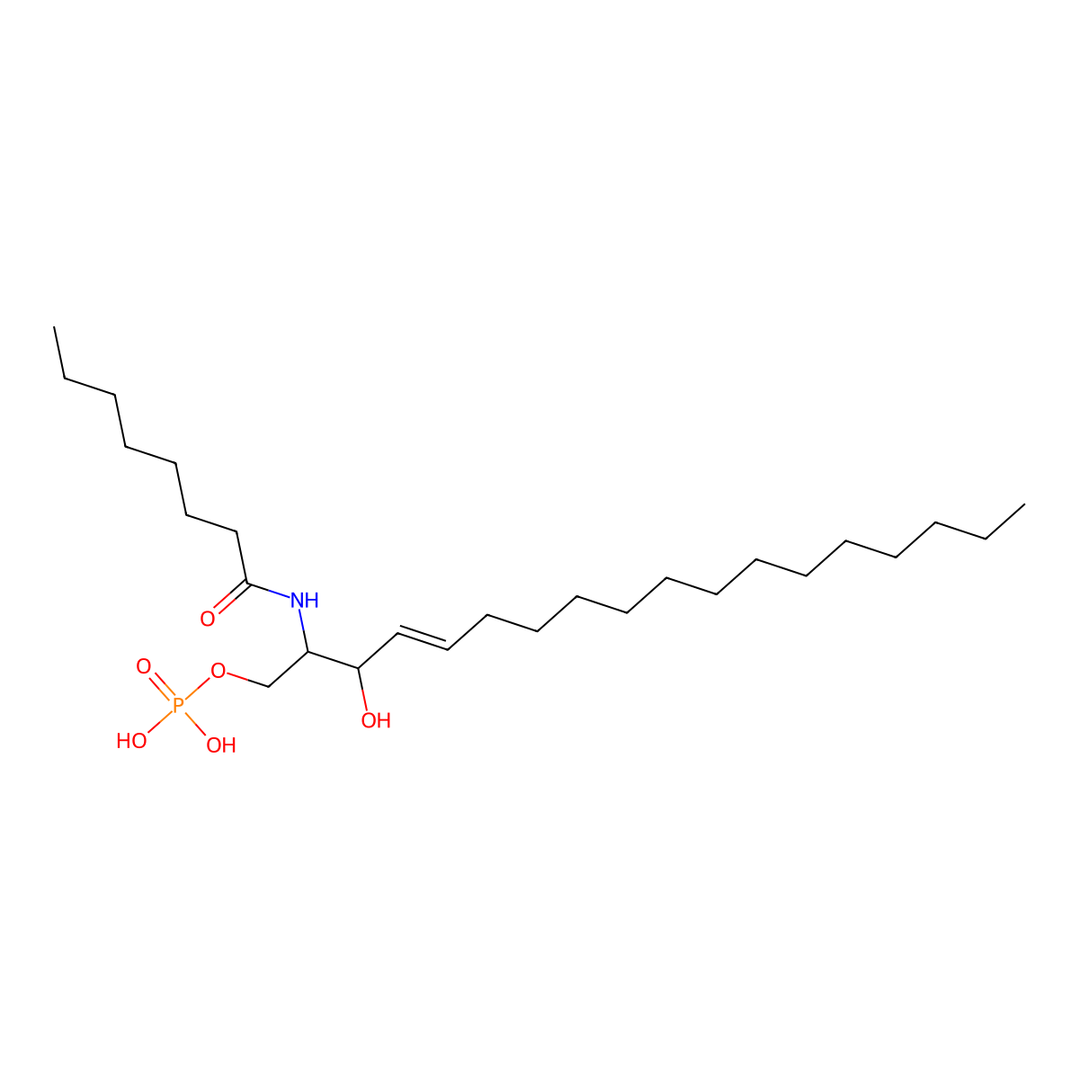 CerP(d18:1/8:0) molecular structure, CAS 158983-53-0