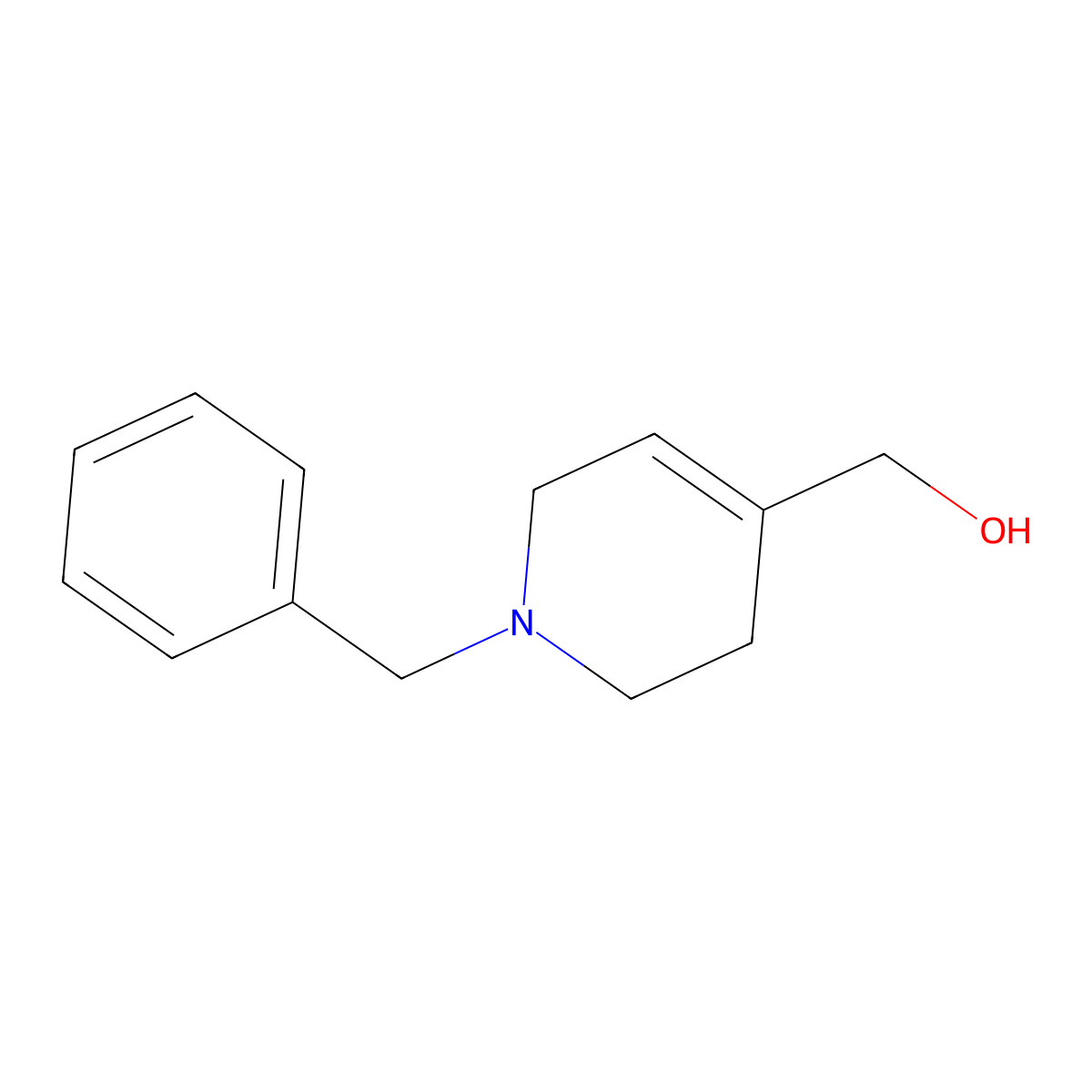 (1-Benzyl-1,2,3,6-tetrahydropyridin-4-yl)methanol molecular structure, CAS 158984-76-0