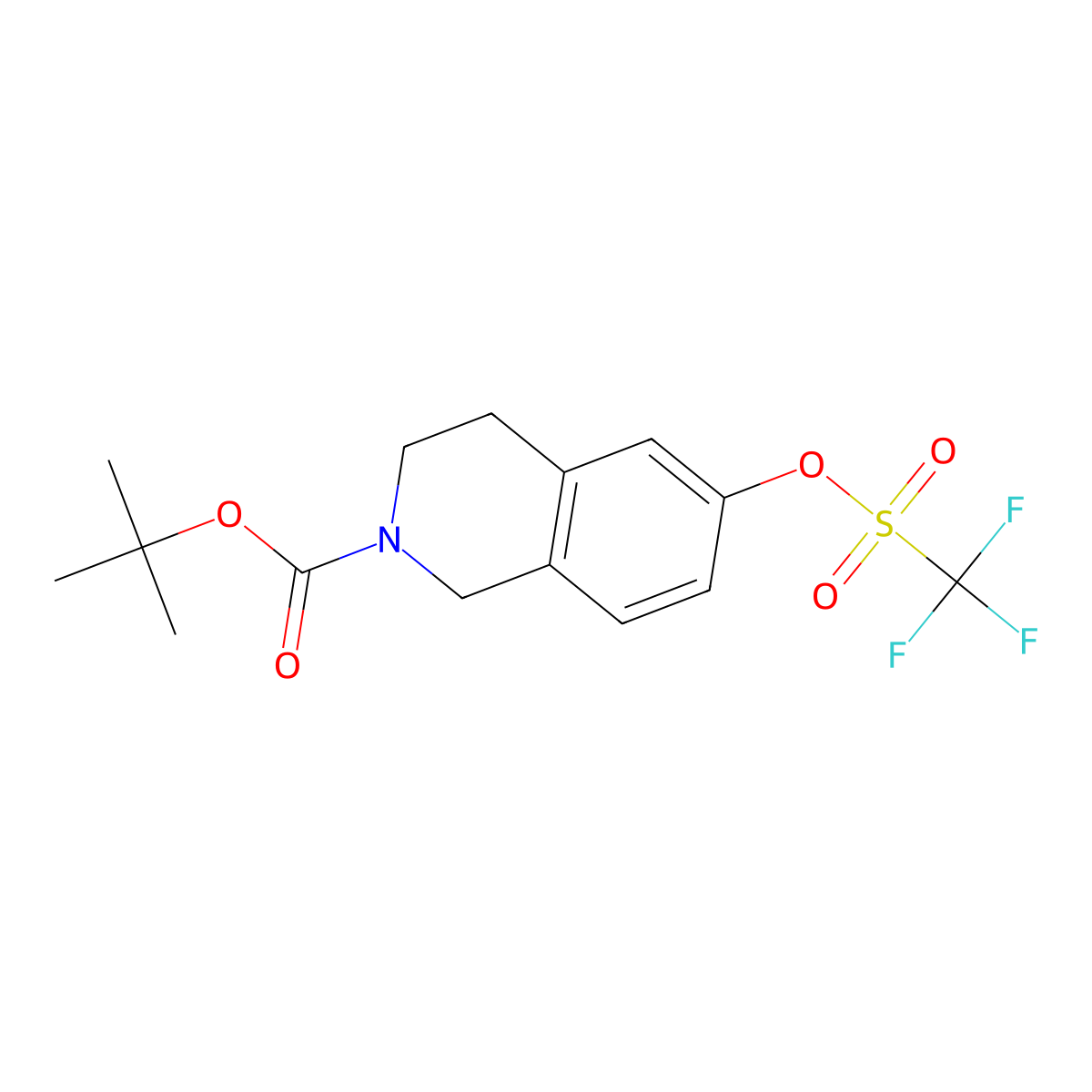 Tert-butyl 6-(trifluoromethylsulfonyloxy)-3,4-dihydroisoquinoline-2(1H)-carboxylate molecular structure, CAS 158984-84-0