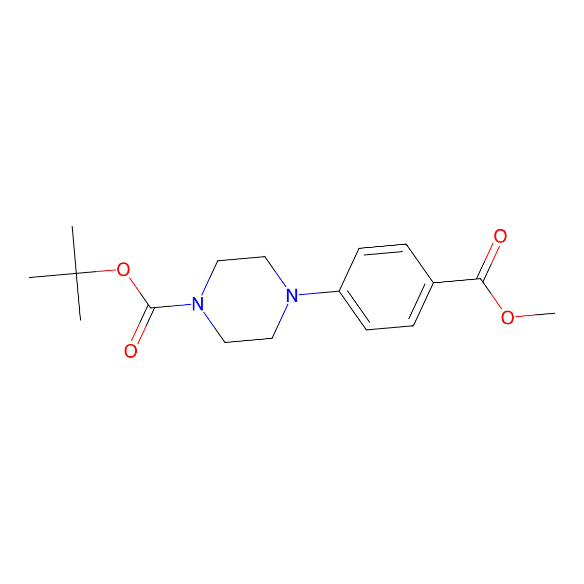 1-Boc-4-(4-methoxycarbonylphenyl)piperazine molecular structure, CAS 158985-36-5