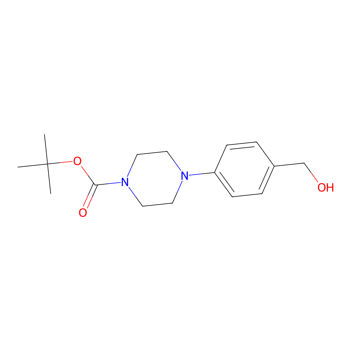 4-[4-(tert-Butoxycarbonyl)piperazin-1-yl]benzyl alcohol molecular structure, CAS 158985-37-6
