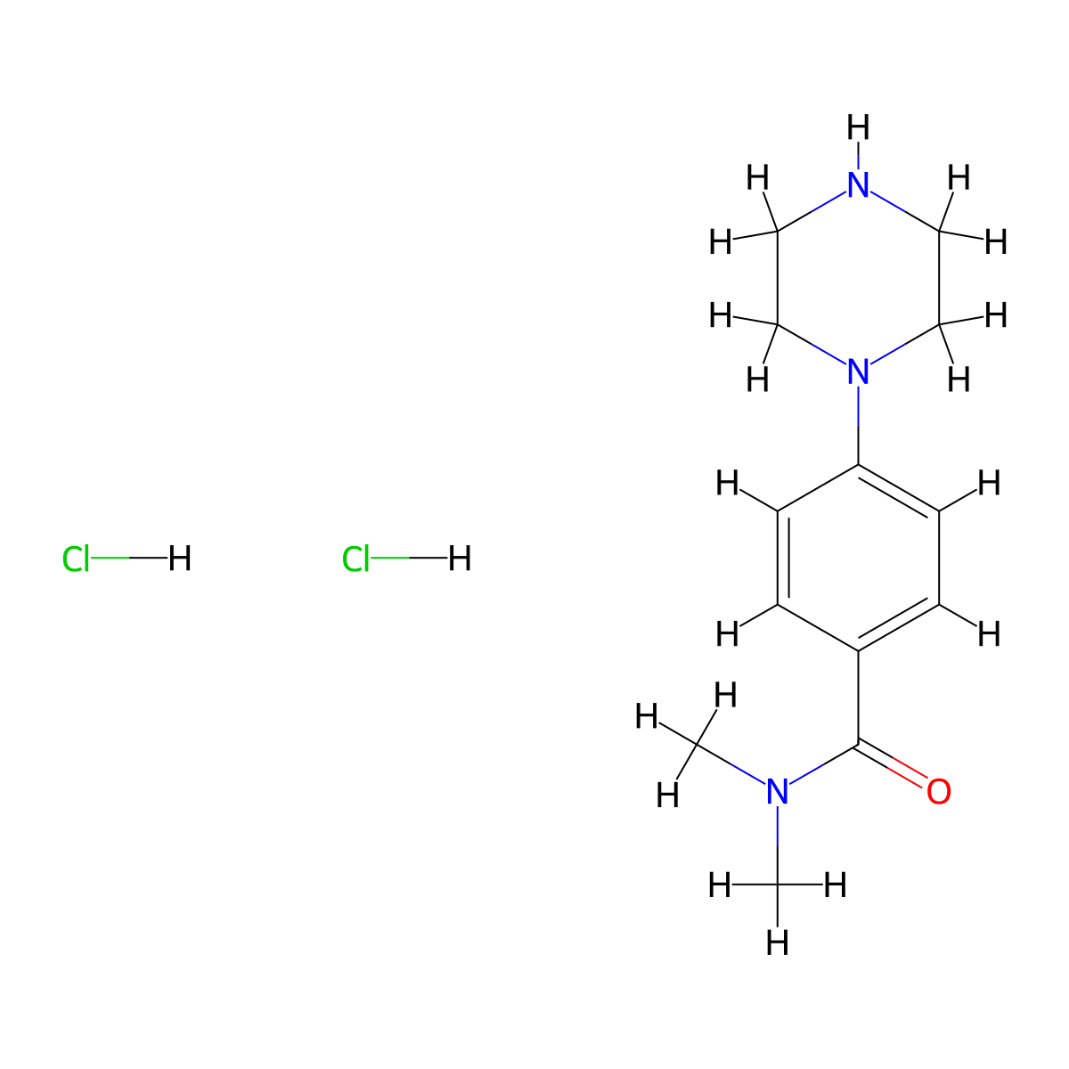 Benzamide, N,N-dimethyl-4-(1-piperazinyl)- molecular structure, CAS 158985-40-1