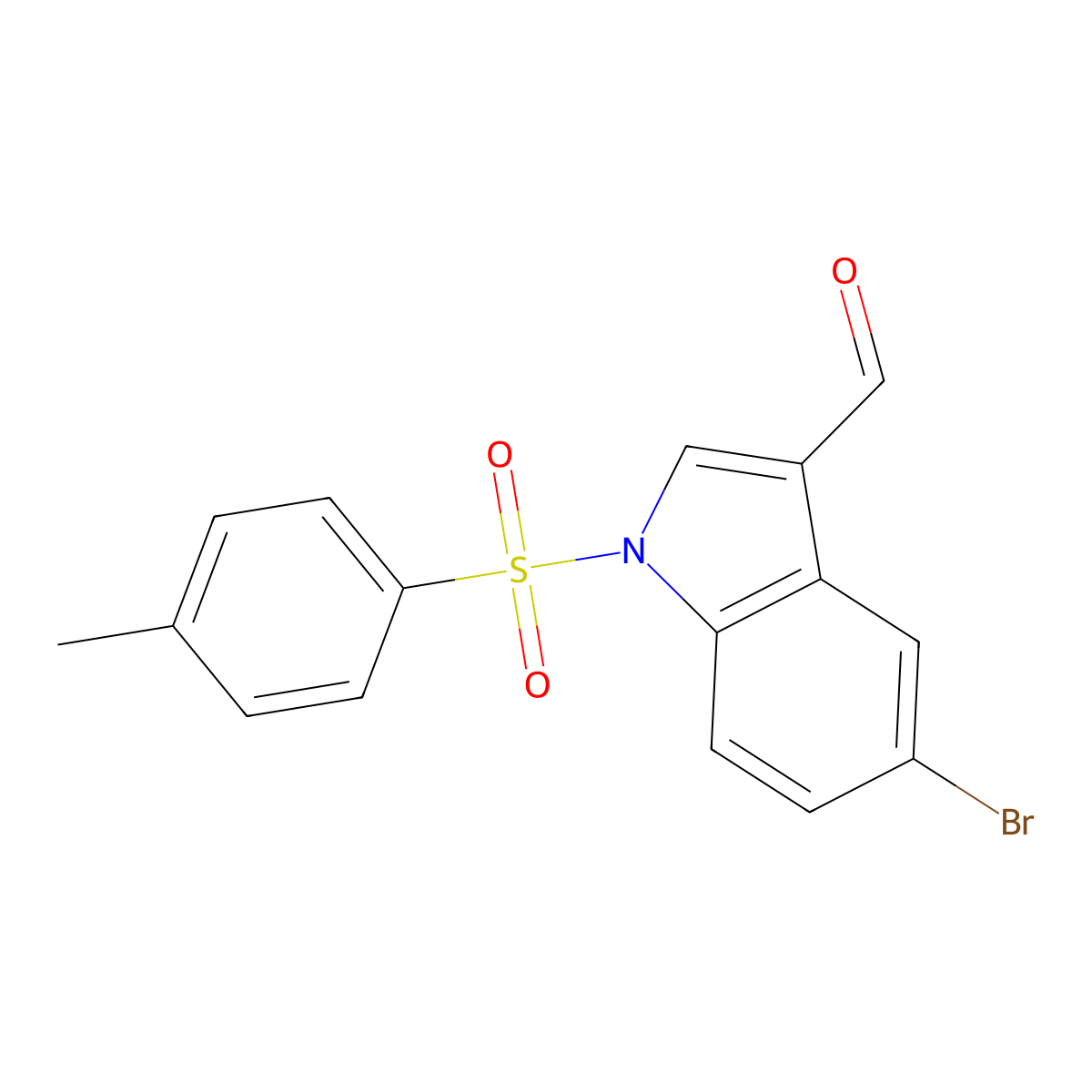 5-bromo-1-(4-methylbenzenesulfonyl)-1H-indole-3-carbaldehyde molecular structure, CAS 158991-80-1