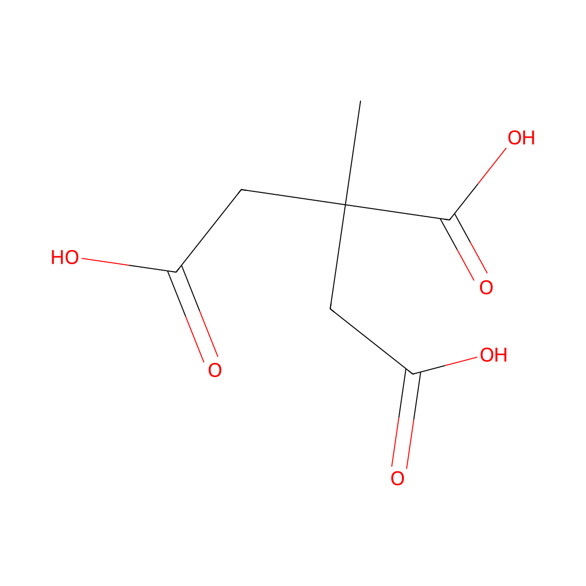 2-Methyl-1,2,3-propanetricarboxylic acid molecular structure, CAS 1590-02-9