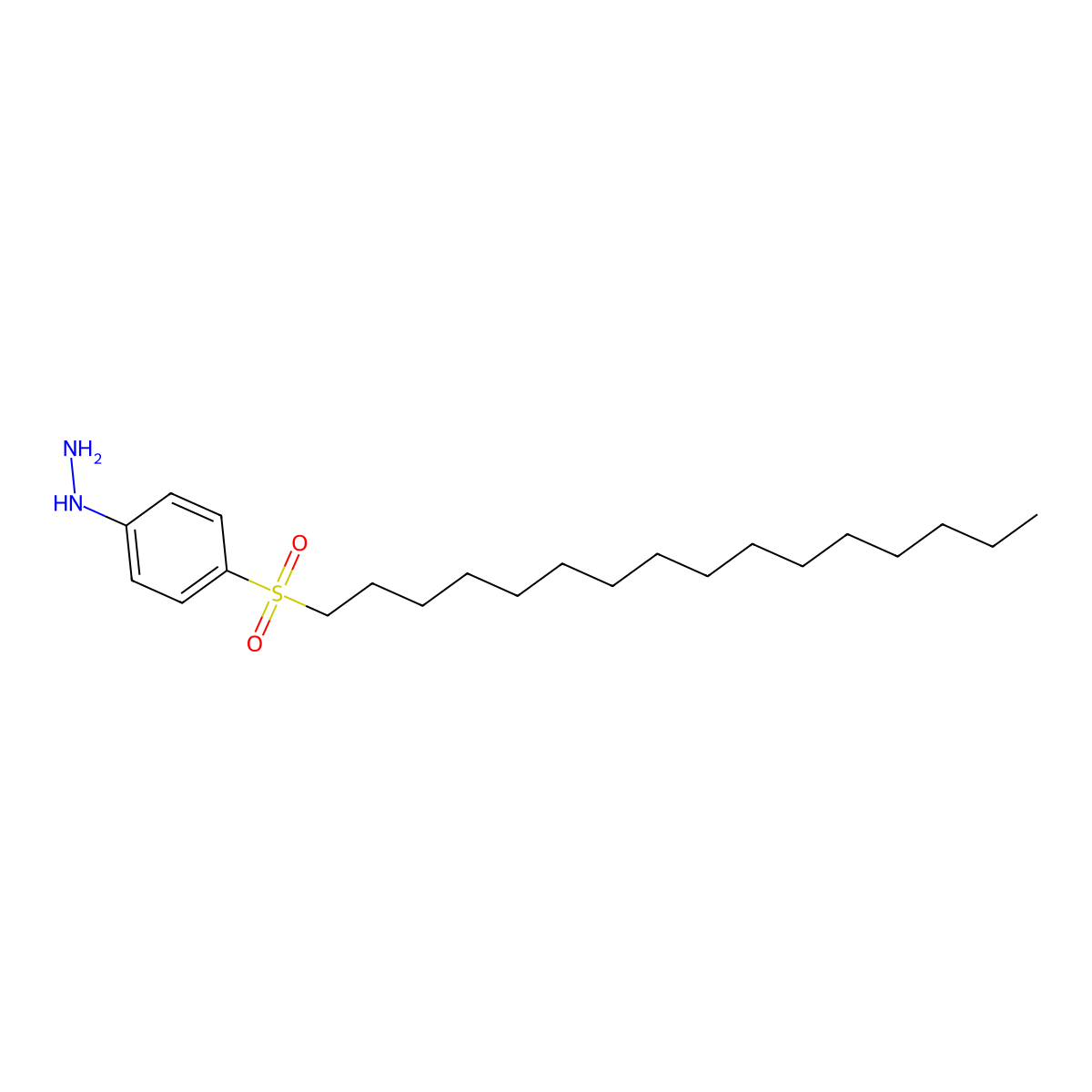 (4-(Hexadecylsulphonyl)phenyl)hydrazine molecular structure, CAS 1590-67-6