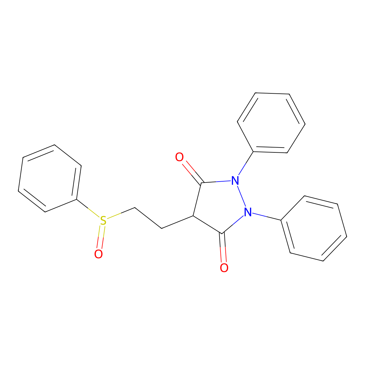 4-{2-[(S)-benzenesulfinyl]ethyl}-1,2-diphenylpyrazolidine-3,5-dione molecular structure, CAS 159000-48-3