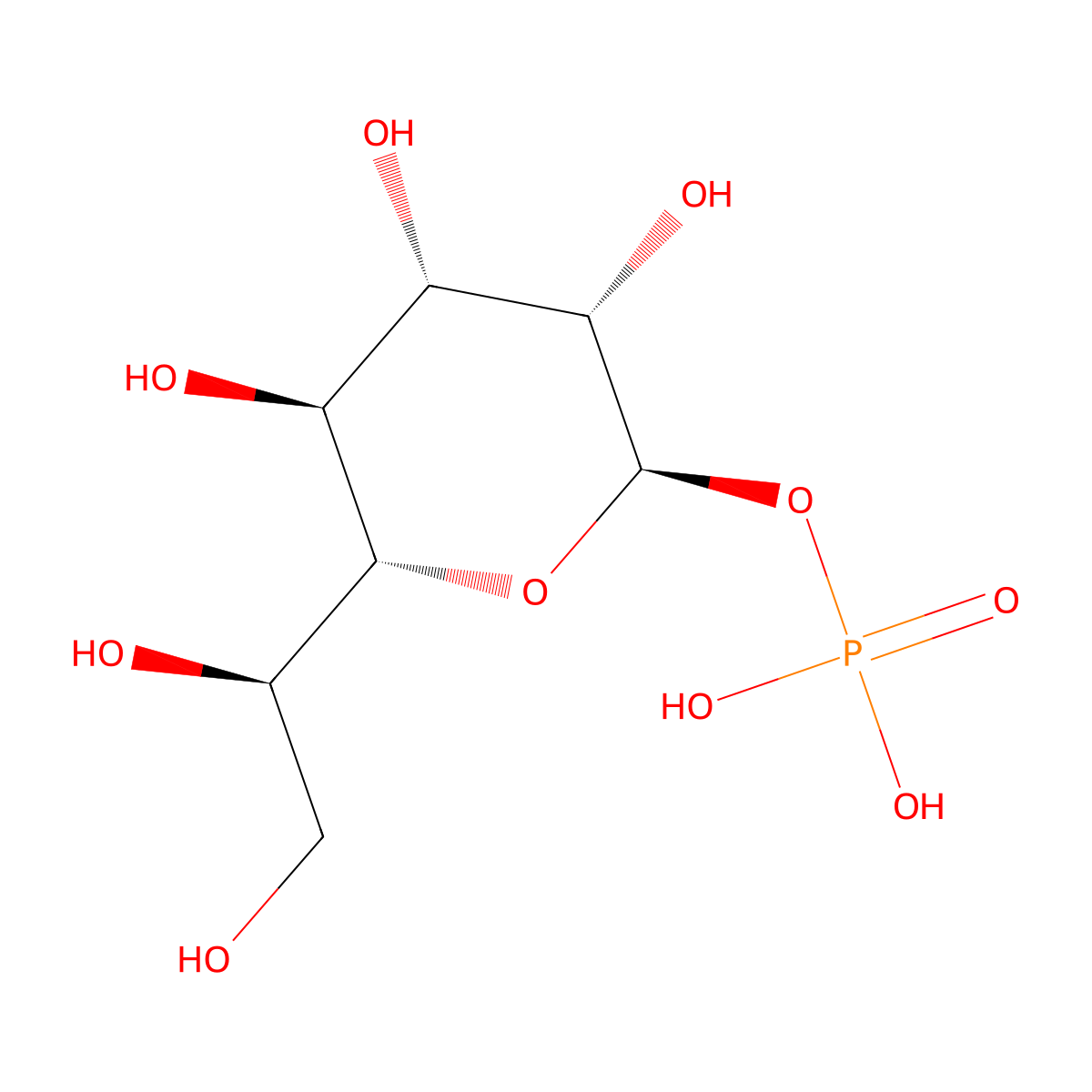 (2R,3S,4S,5S,6R)-6-((R)-1,2-dihydroxyethyl)-3,4,5-trihydroxytetrahydro-2H-pyran-2-yl dihydrogen phosphate molecular structure, CAS 159000-62-1