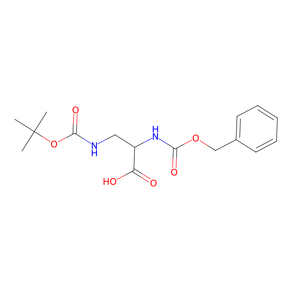 2-(((Benzyloxy)carbonyl)amino)-3-((tert-butoxycarbonyl)amino)propanoic acid molecular structure, CAS 159002-15-0