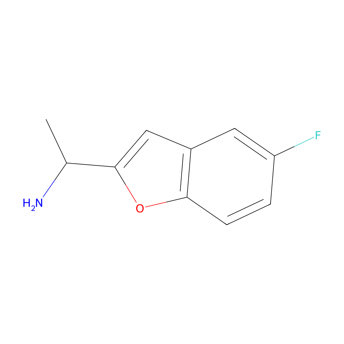 1-(5-Fluoro-1-benzofuran-2-yl)ethan-1-amine molecular structure, CAS 159009-23-1