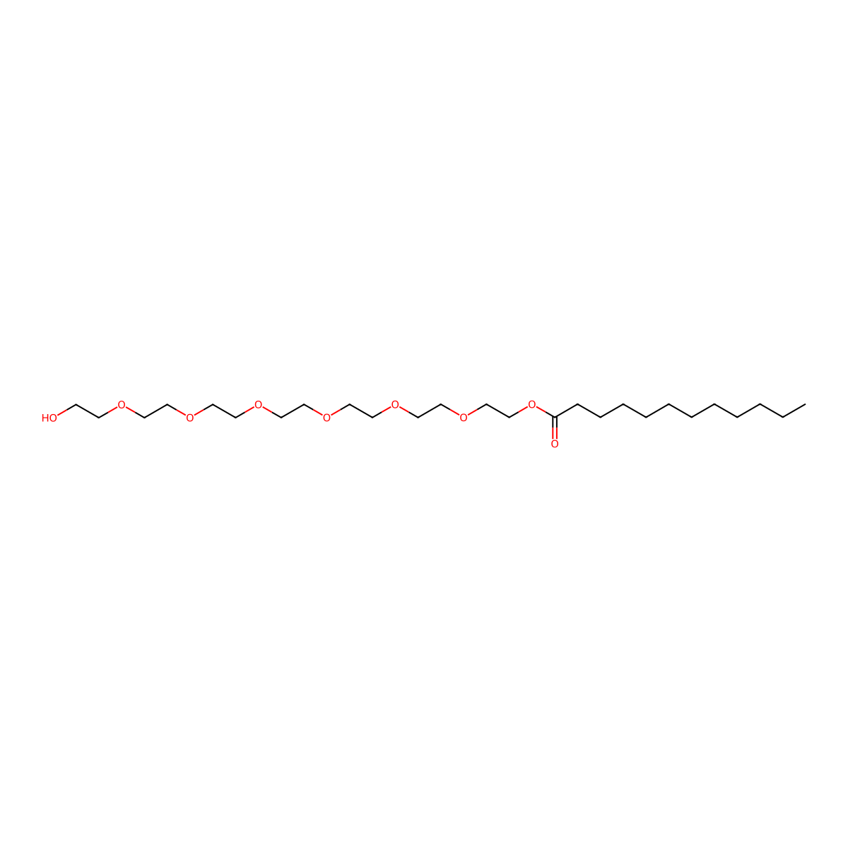 20-Hydroxy-3,6,9,12,15,18-hexaoxaicos-1-yl laurate molecular structure, CAS 15901-19-6
