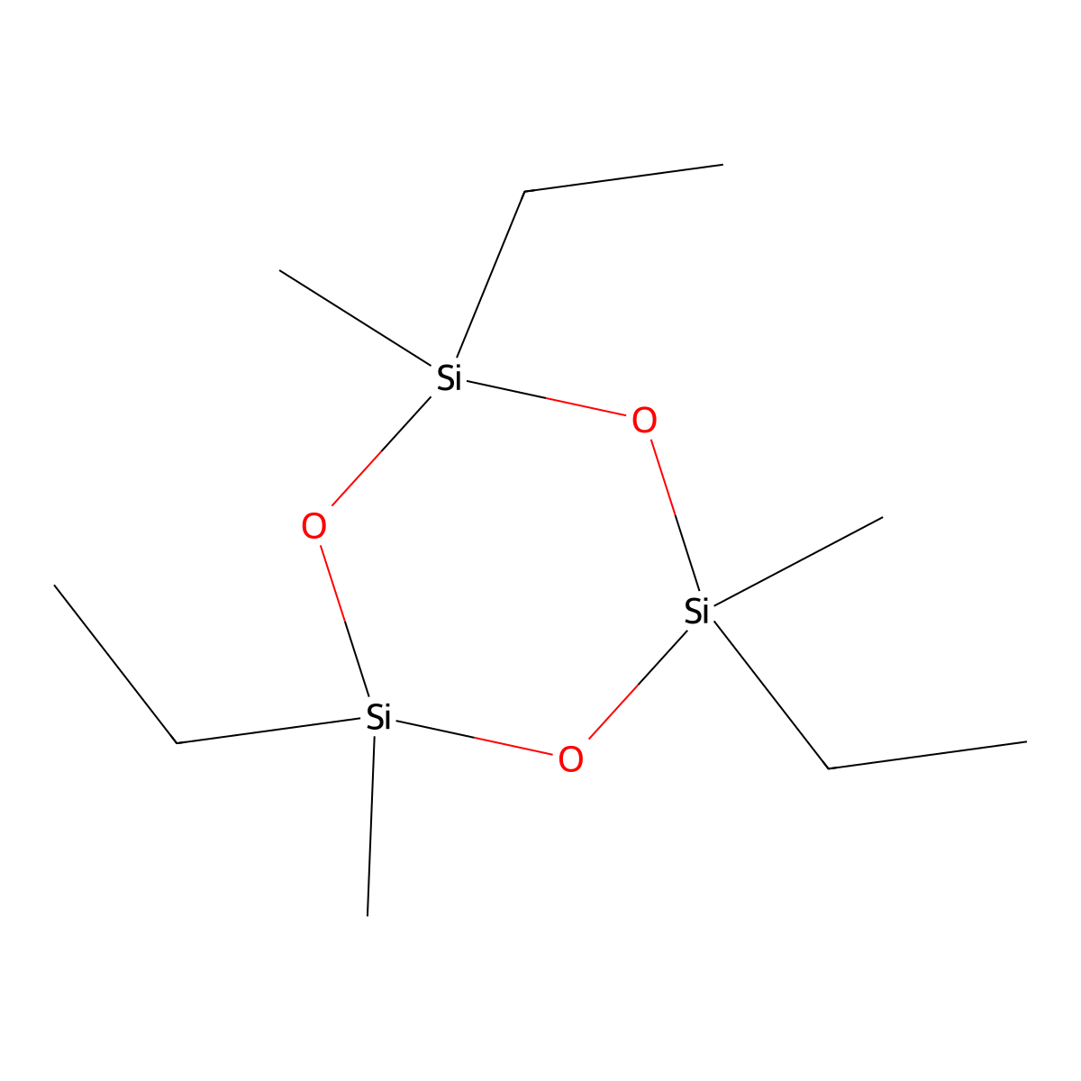 2,4,6-Triethyl-2,4,6-trimethylcyclotrisiloxane molecular structure, CAS 15901-49-2