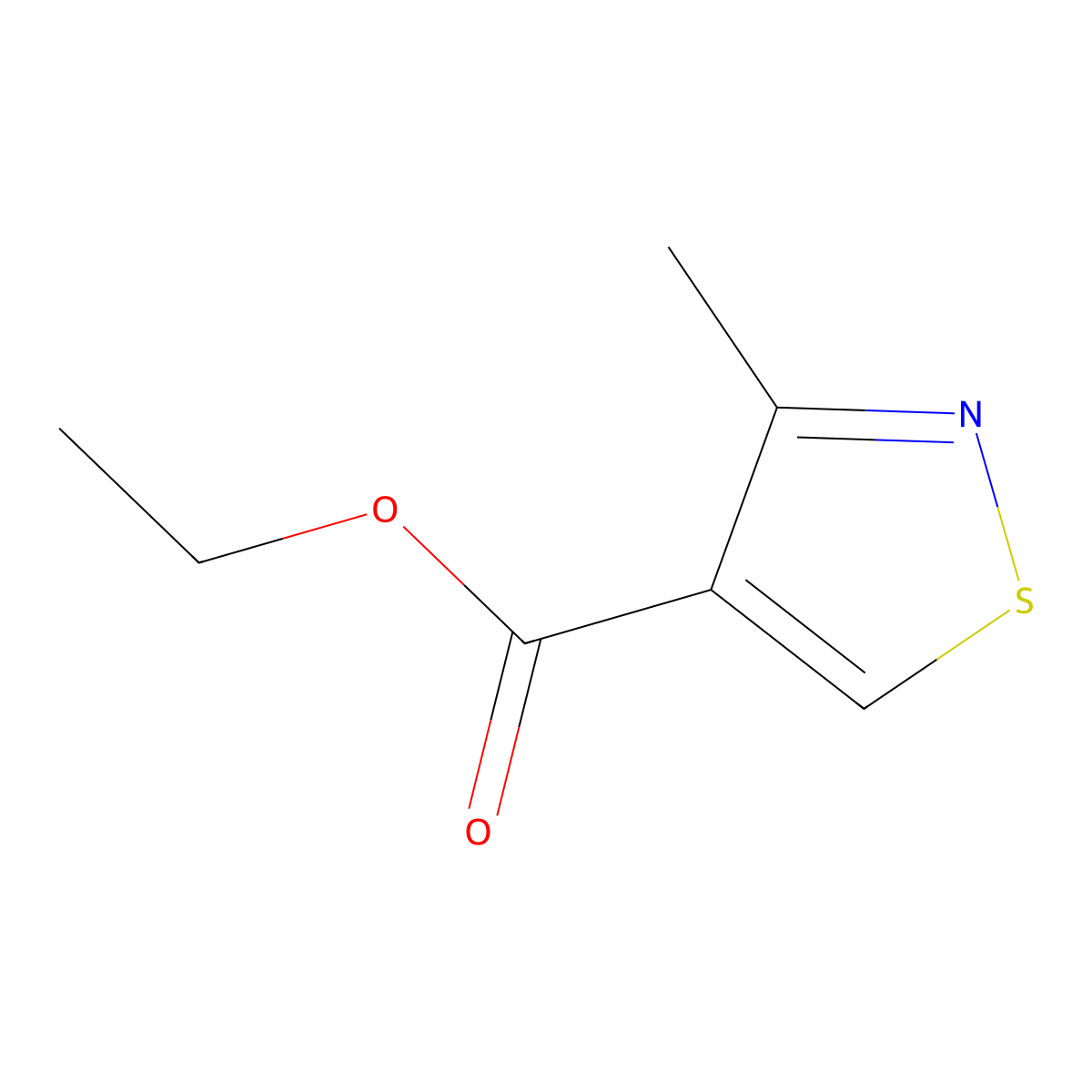 Ethyl 3-methylisothiazole-4-carboxylate molecular structure, CAS 15901-51-6