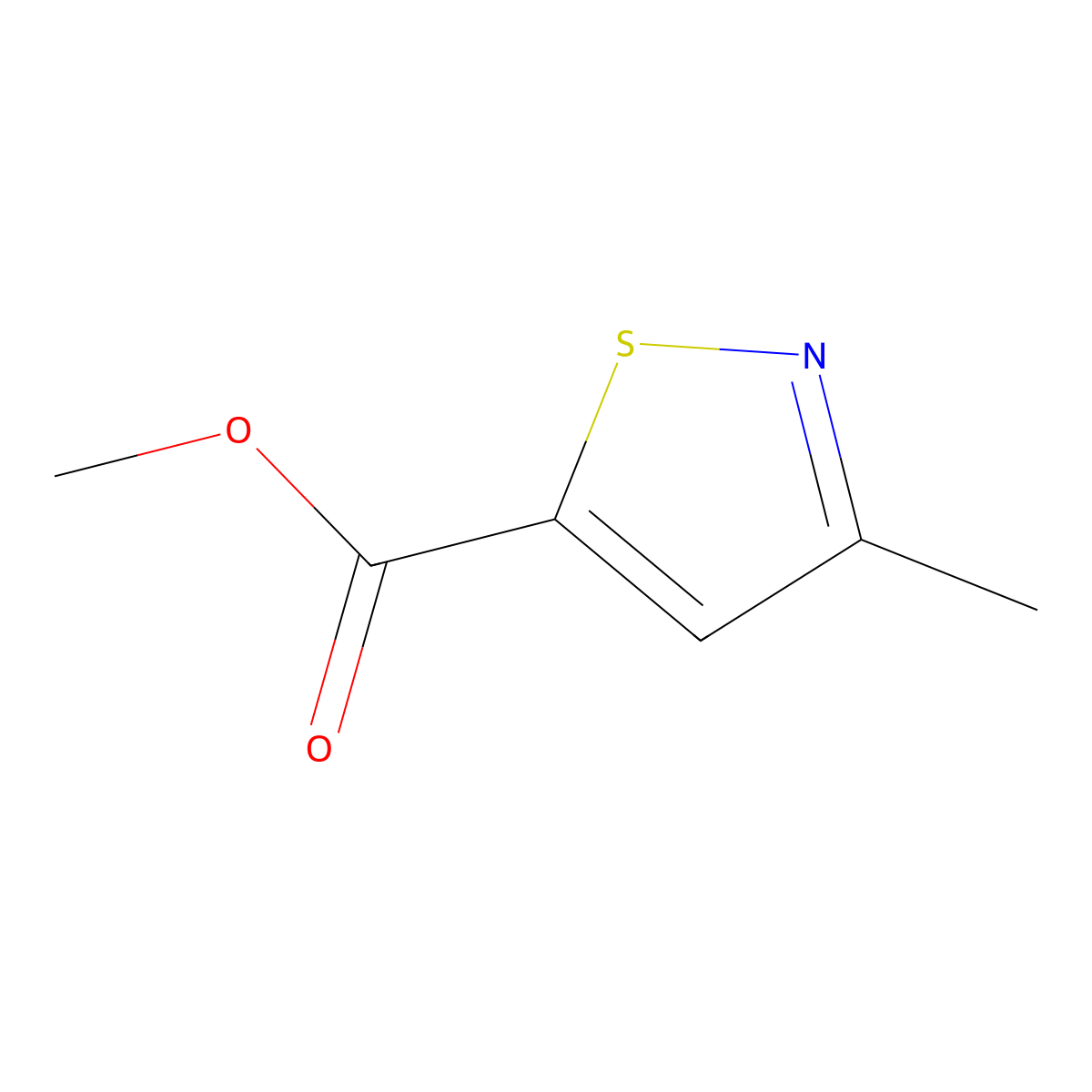 Methyl 3-methyl-5-isothiazolecarboxylate molecular structure, CAS 15901-54-9