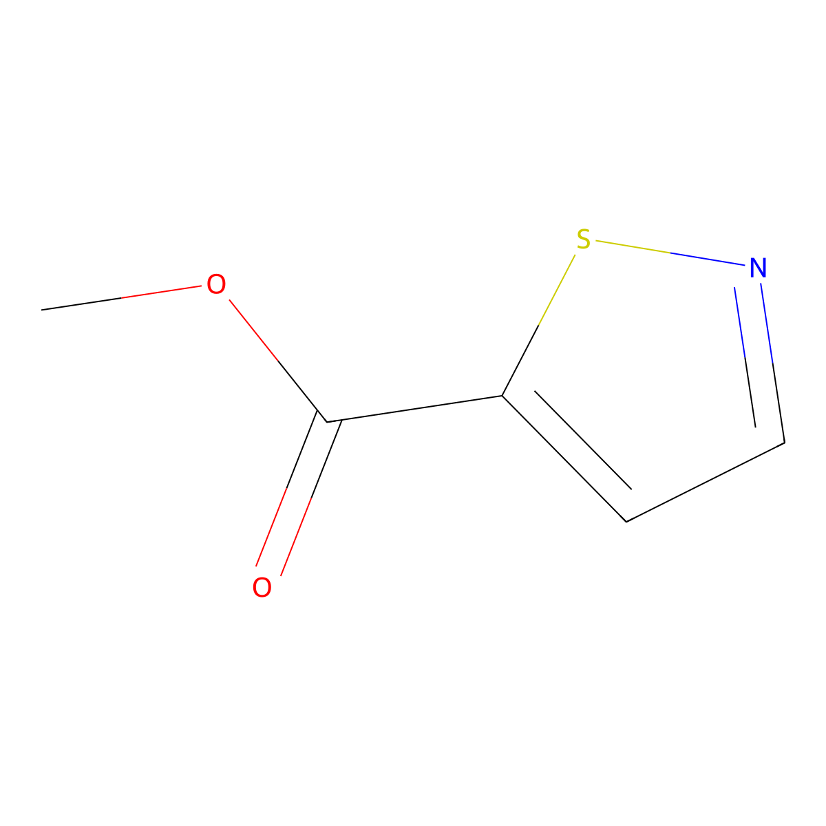 Methyl 1,2-thiazole-5-carboxylate molecular structure, CAS 15901-66-3