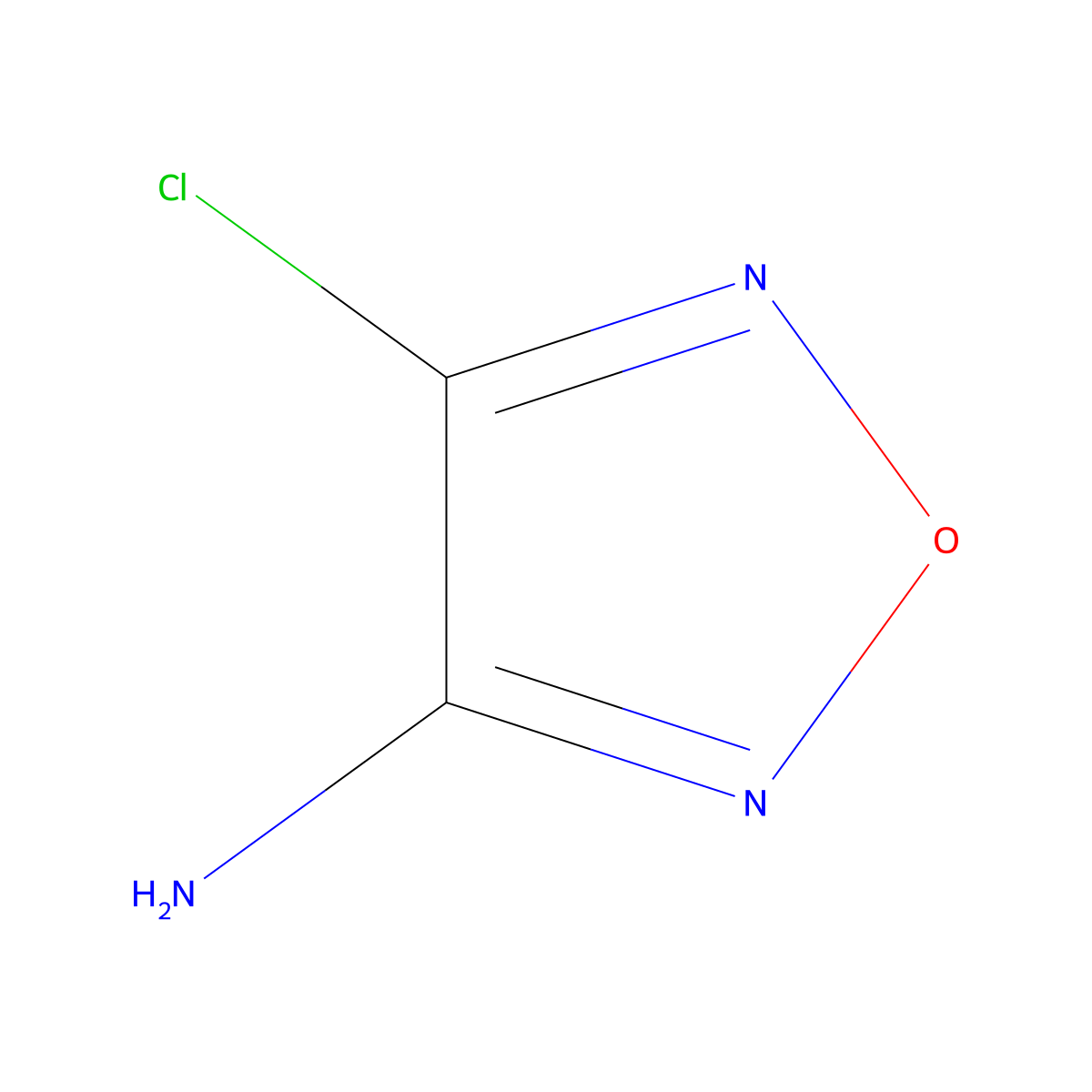 4-Chloro-1,2,5-oxadiazol-3-amine molecular structure, CAS 159013-91-9