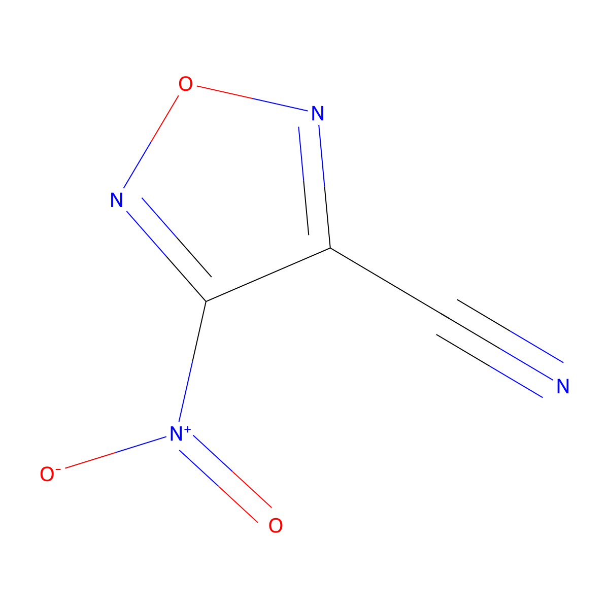 4-Nitro-1,2,5-oxadiazole-3-carbonitrile molecular structure, CAS 159014-14-9