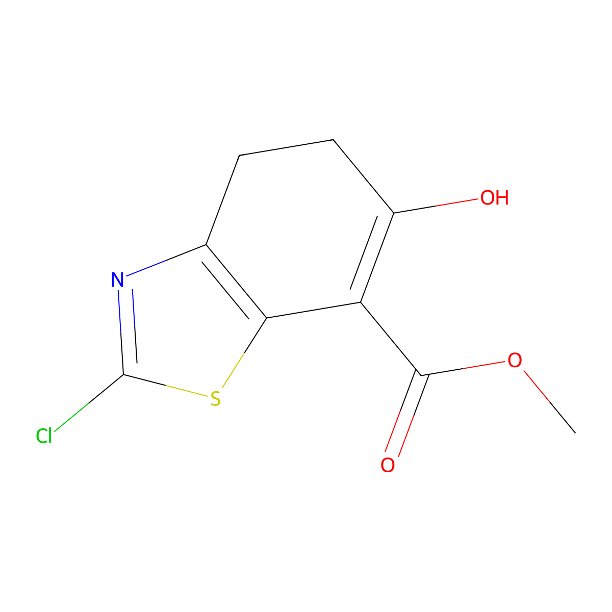 Methyl 2-chloro-6-hydroxy-4,5-dihydrobenzo[d]thiazole-7-carboxylate molecular structure, CAS 159015-41-5
