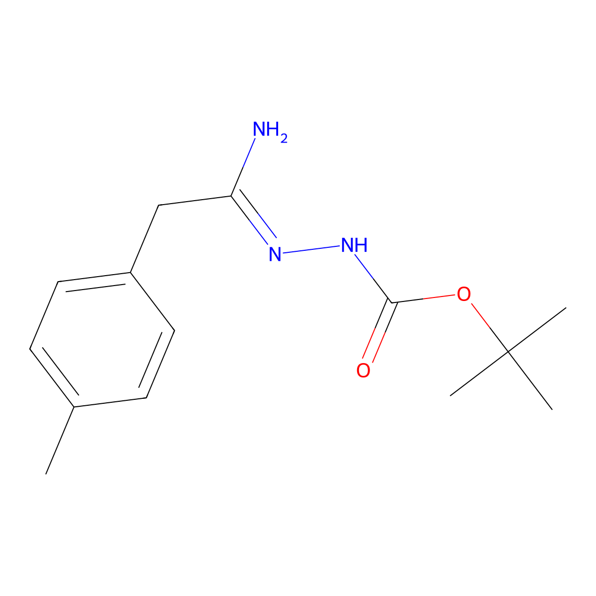N'-[1-Amino-2-p-tolylethylidene]hydrazinecarboxylic acid tert-butyl ester molecular structure, CAS 159016-23-6
