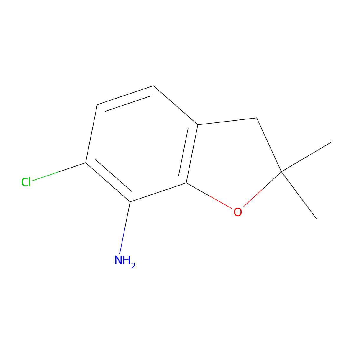 6-Chloro-2,2-dimethyl-2,3-dihydro-1-benzofuran-7-amine molecular structure, CAS 159020-68-5