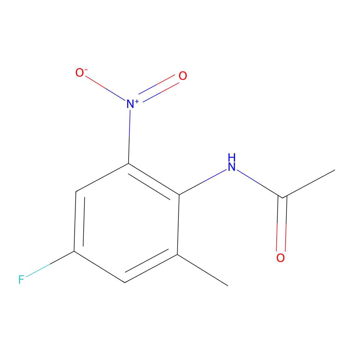 N-(4-fluoro-2-methyl-6-nitrophenyl)acetamide molecular structure, CAS 159020-73-2