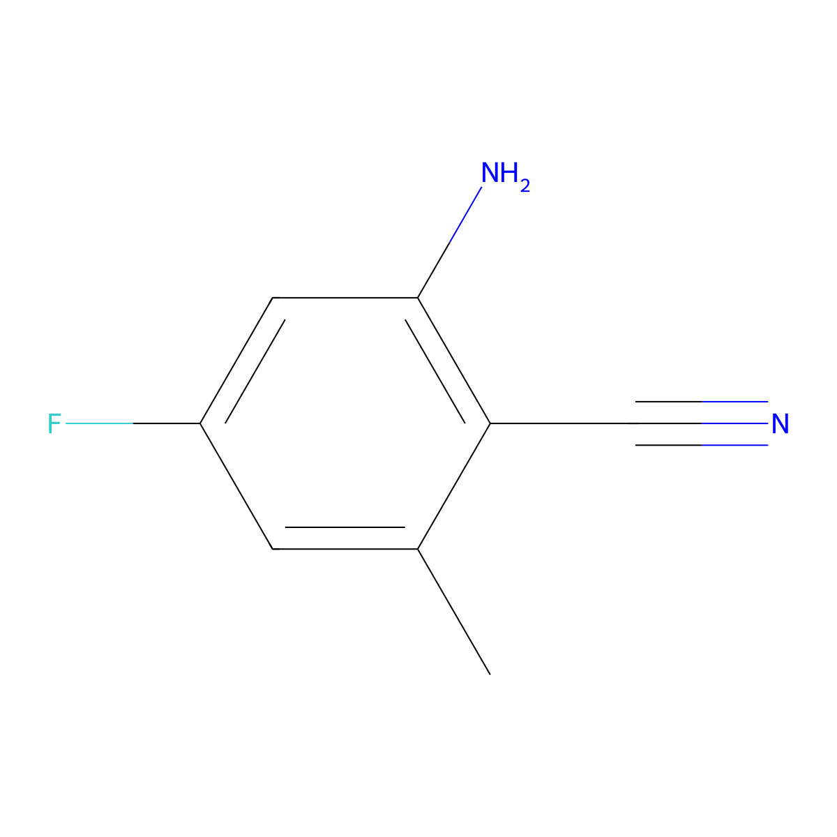 2-Amino-4-fluoro-6-methylbenzonitrile molecular structure, CAS 159020-76-5