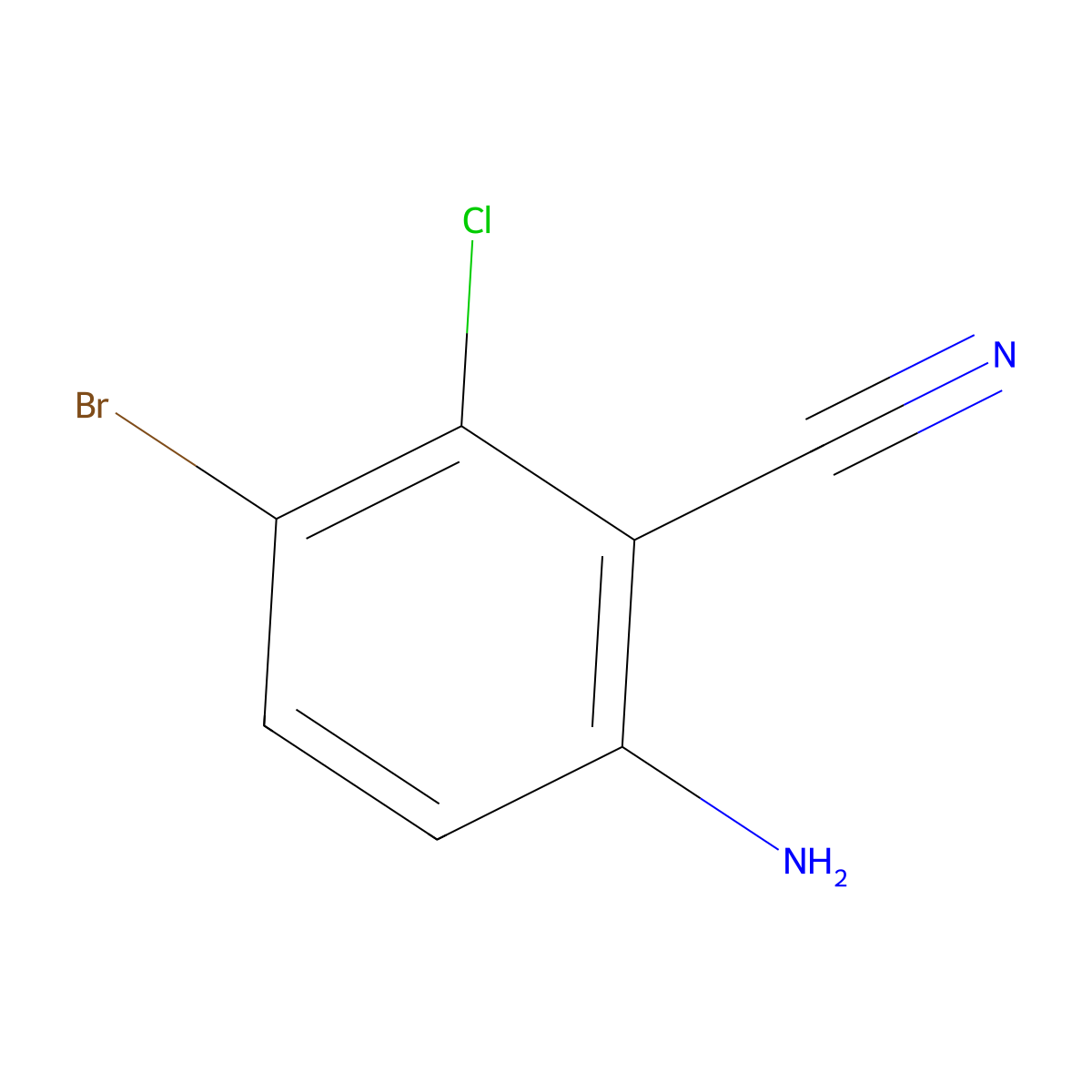 6-Amino-3-bromo-2-chlorobenzonitrile molecular structure, CAS 159020-87-8