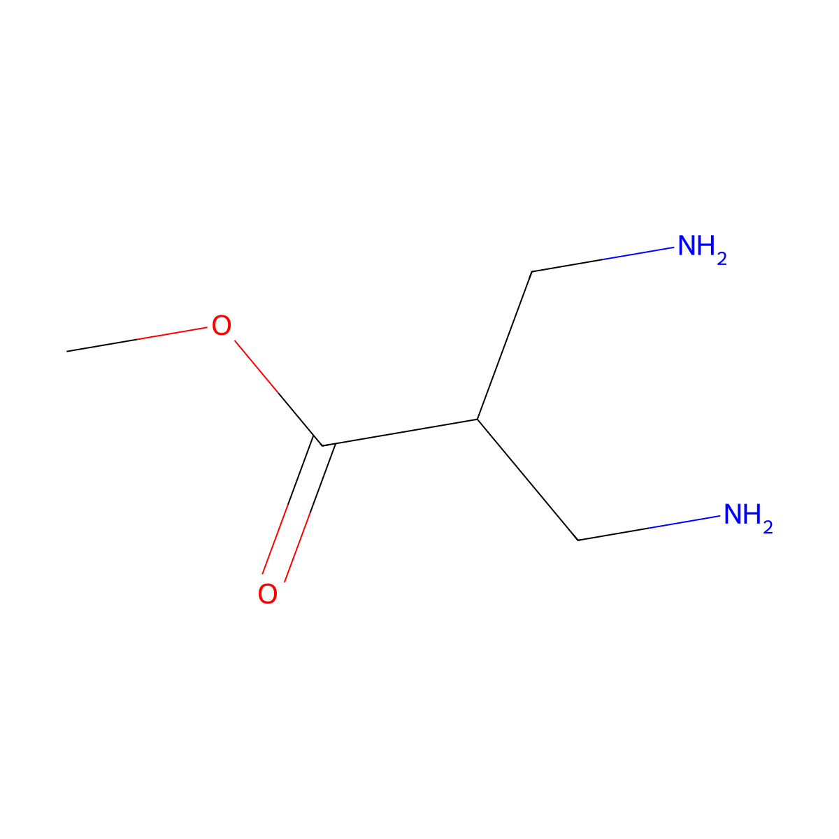 Methyl 3-amino-2-(aminomethyl)propanoate molecular structure, CAS 159029-33-1