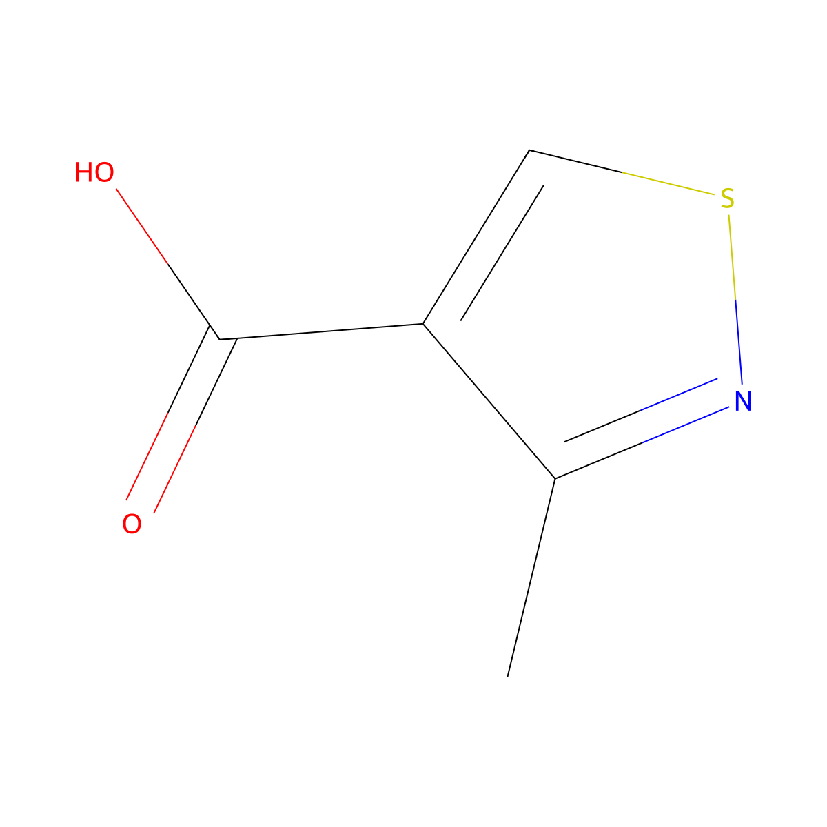 3-Methyl-1,2-thiazole-4-carboxylic acid molecular structure, CAS 15903-66-9