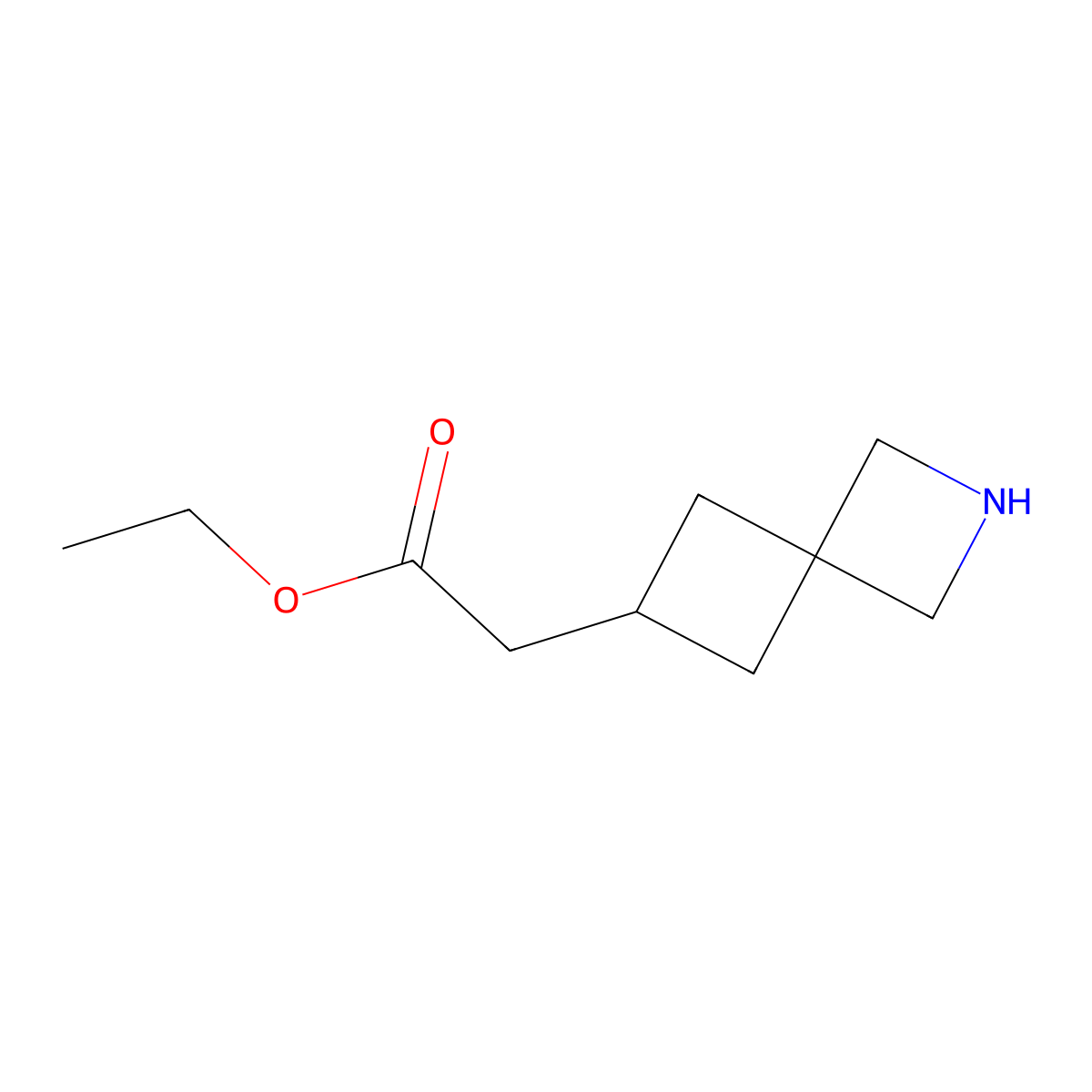 Ethyl 2-{2-azaspiro[3.3]heptan-6-yl}acetate molecular structure, CAS 1590372-78-3