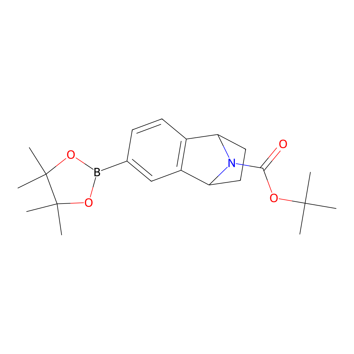 tert-Butyl 6-(4,4,5,5-tetramethyl-1,3,2-dioxaborolan-2-yl)-1,2,3,4-tetrahydro-1,4-epiminonaphthalene-9-carboxylate molecular structure, CAS 1590387-04-4