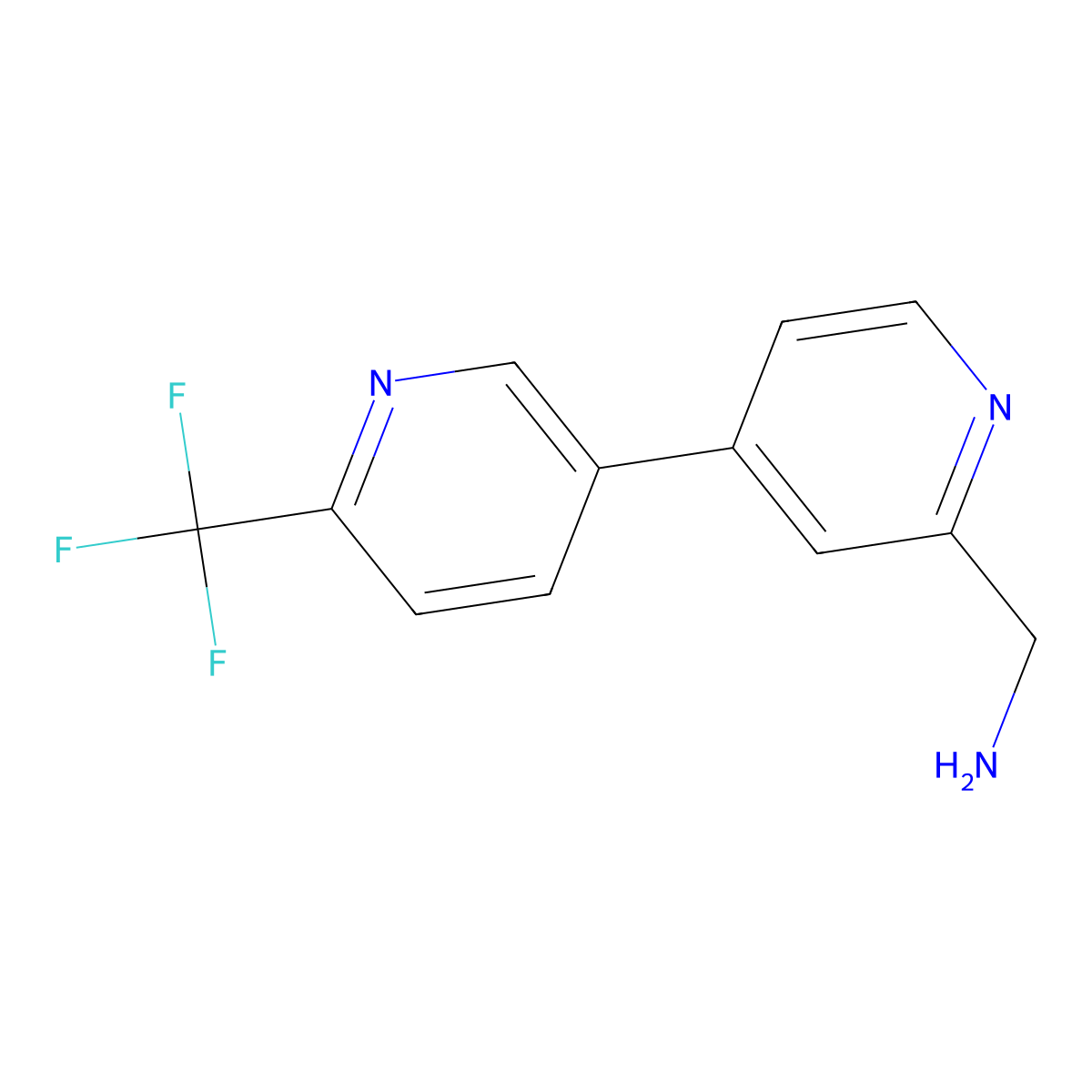 [3,4'-Bipyridine]-2'-methanamine, 6-(trifluoromethyl)- molecular structure, CAS 1590398-03-0