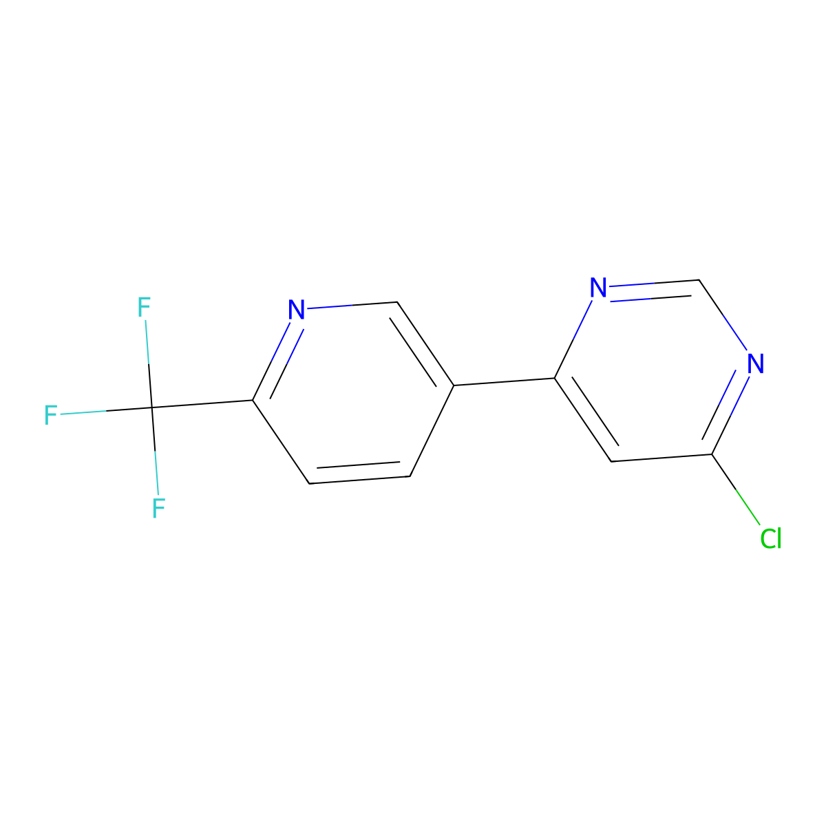 4-Chloro-6-(6-(trifluoromethyl)pyridin-3-yl)pyrimidine molecular structure, CAS 1590398-07-4