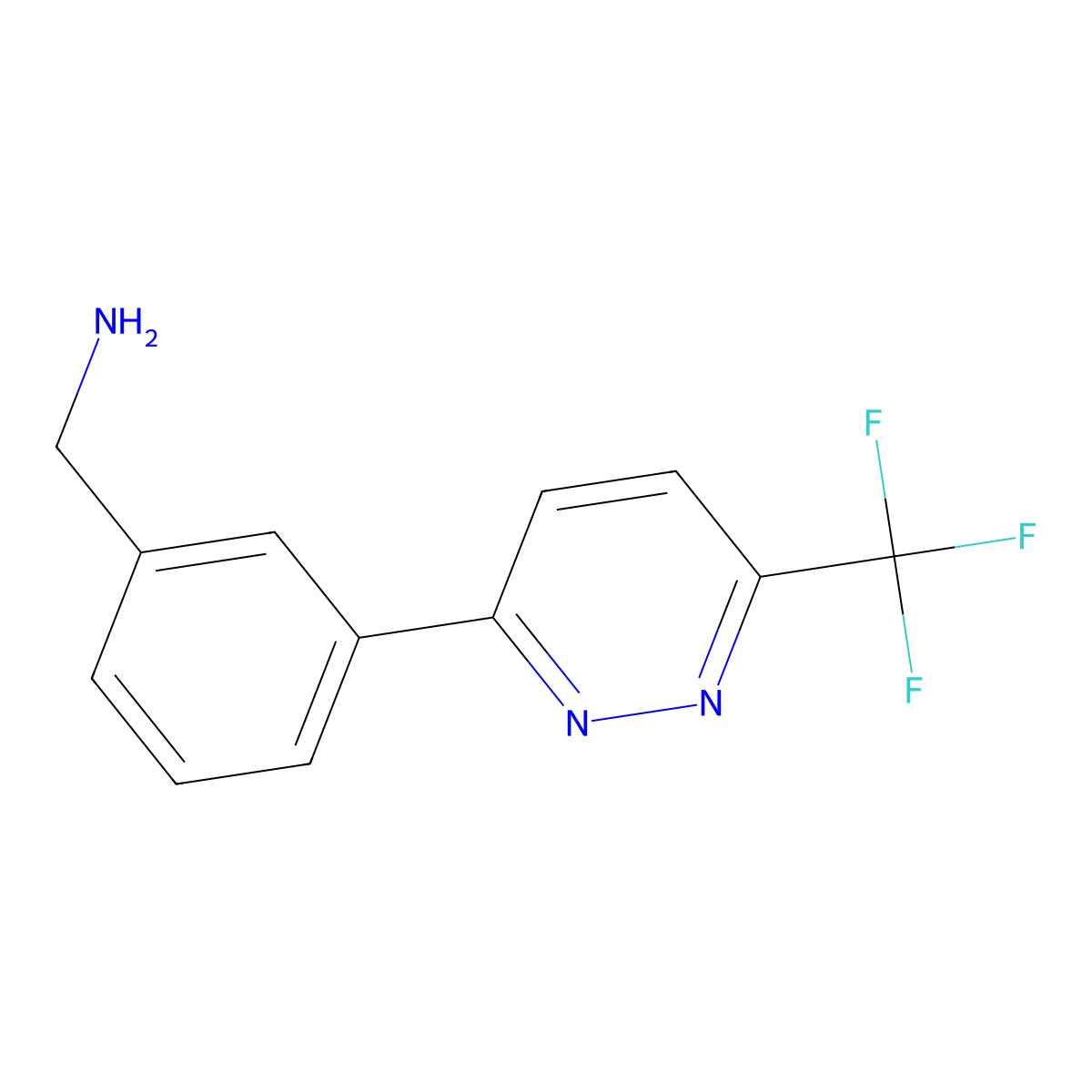 3-(6-Trifluoromethylpyridazin-3-yl)benzylamine molecular structure, CAS 1590398-12-1