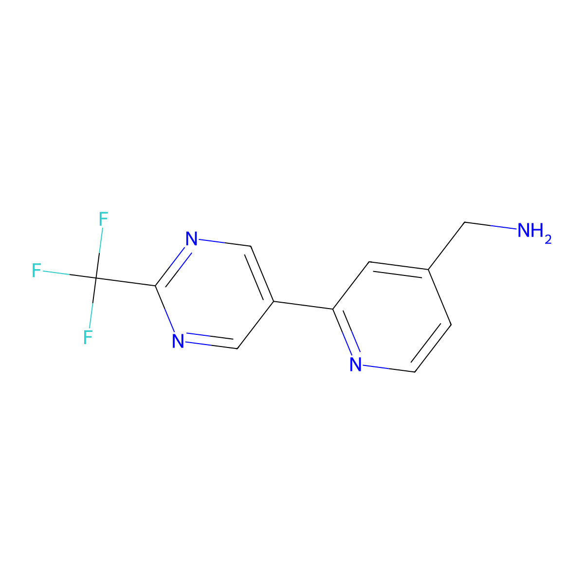 [2-(2-Trifluoromethyl-pyrimidin-5-yl)-pyridin-4-yl]methylamine molecular structure, CAS 1590398-20-1