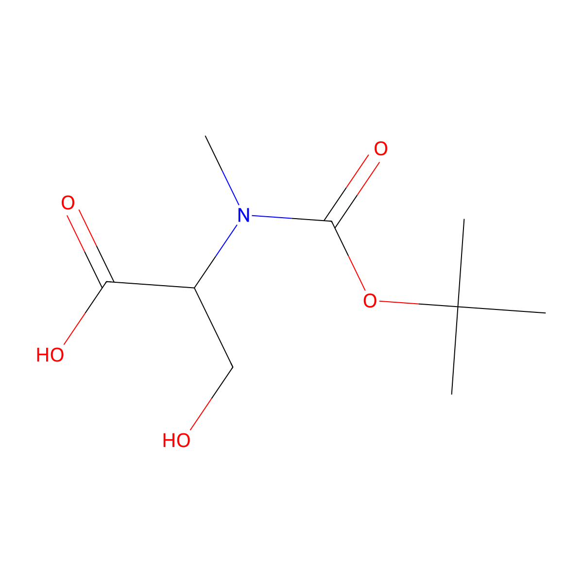 N-(tert-Butoxycarbonyl)-N-methylserine molecular structure, CAS 1590398-43-8
