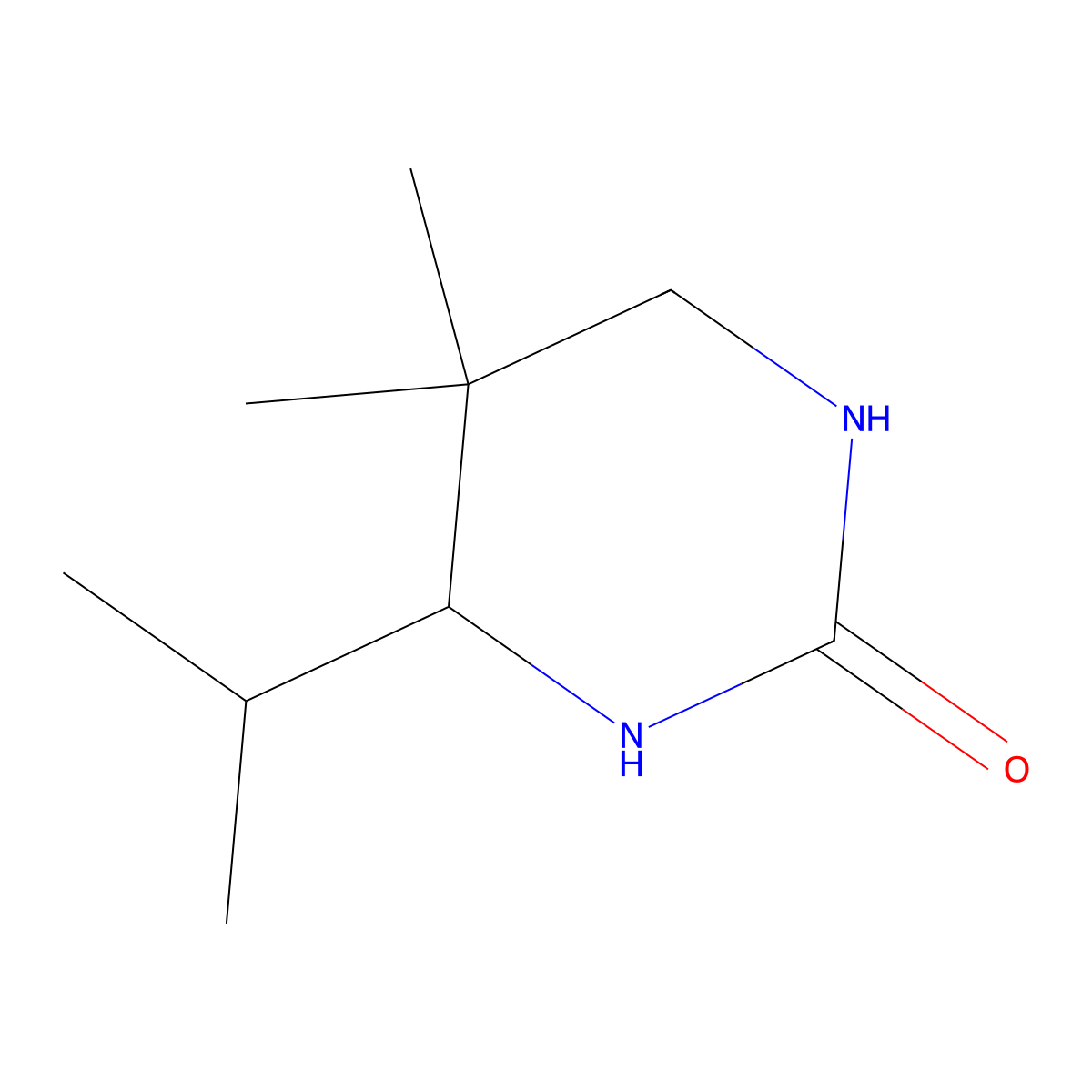 Tetrahydro-4-isopropyl-5,5-dimethyl-1H-pyrimidin-2-one molecular structure, CAS 15904-24-2