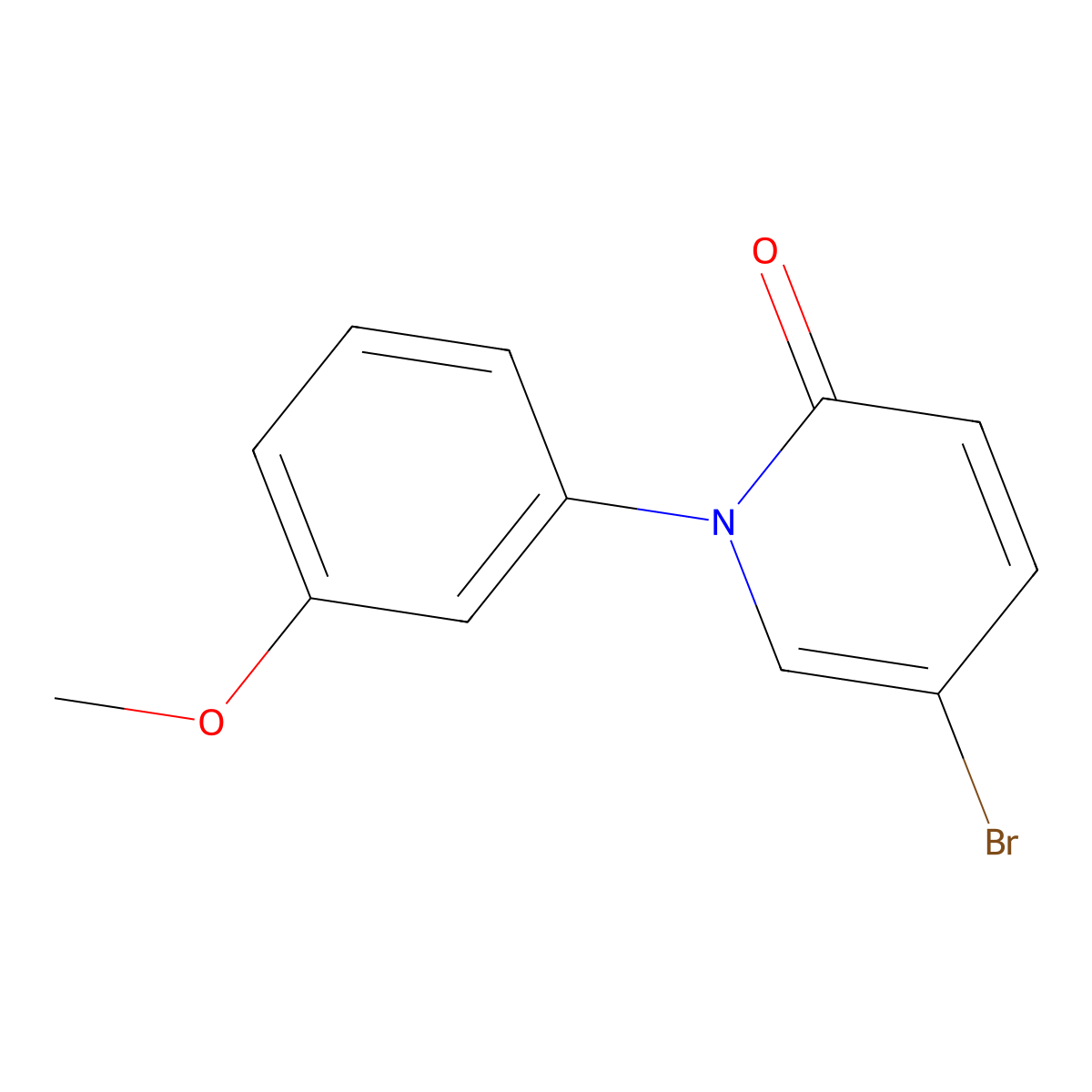 5-Bromo-1-(3-methoxyphenyl)pyridin-2(1H)-one molecular structure, CAS 1590405-45-0