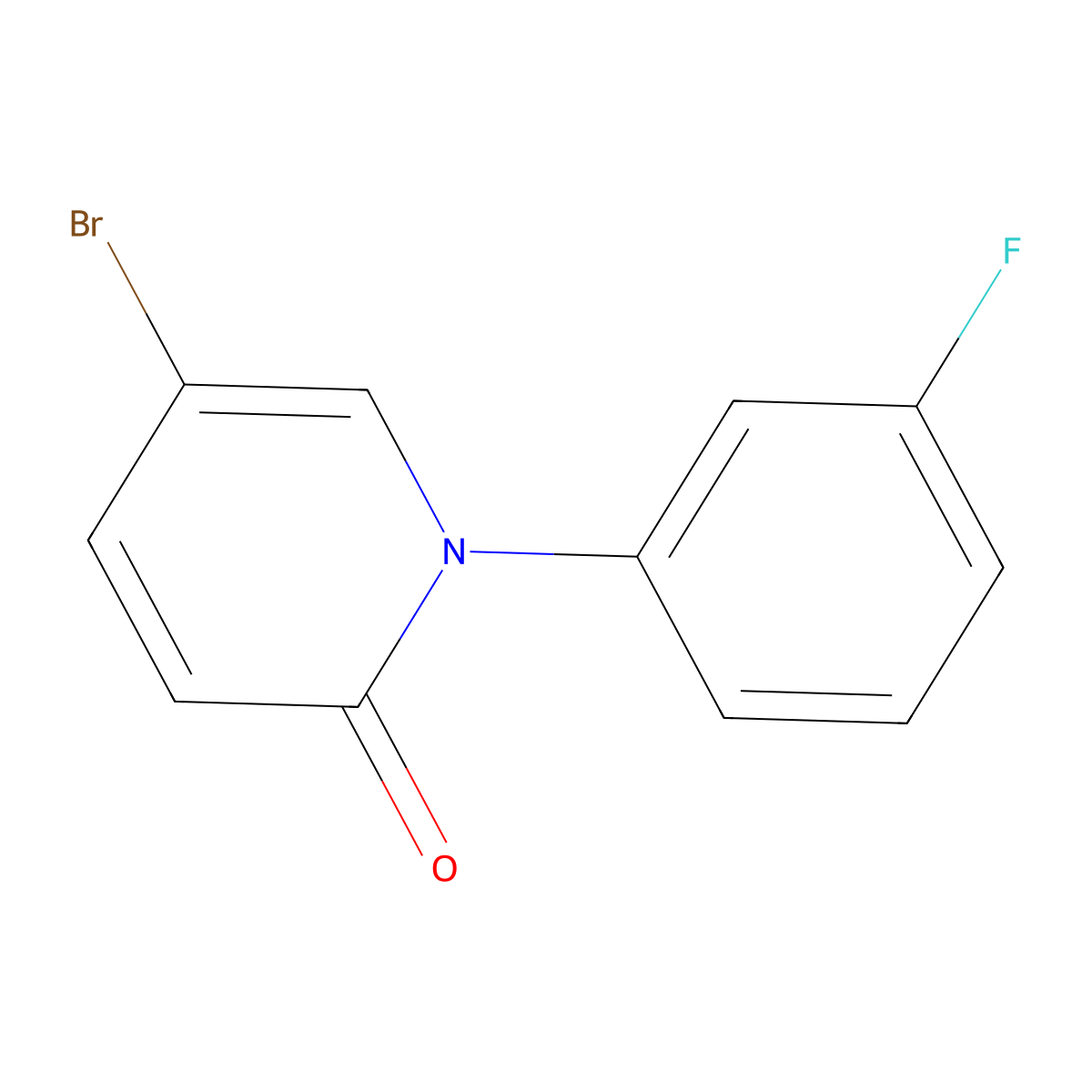 5-Bromo-1-(3-fluorophenyl)pyridin-2(1H)-one molecular structure, CAS 1590405-51-8