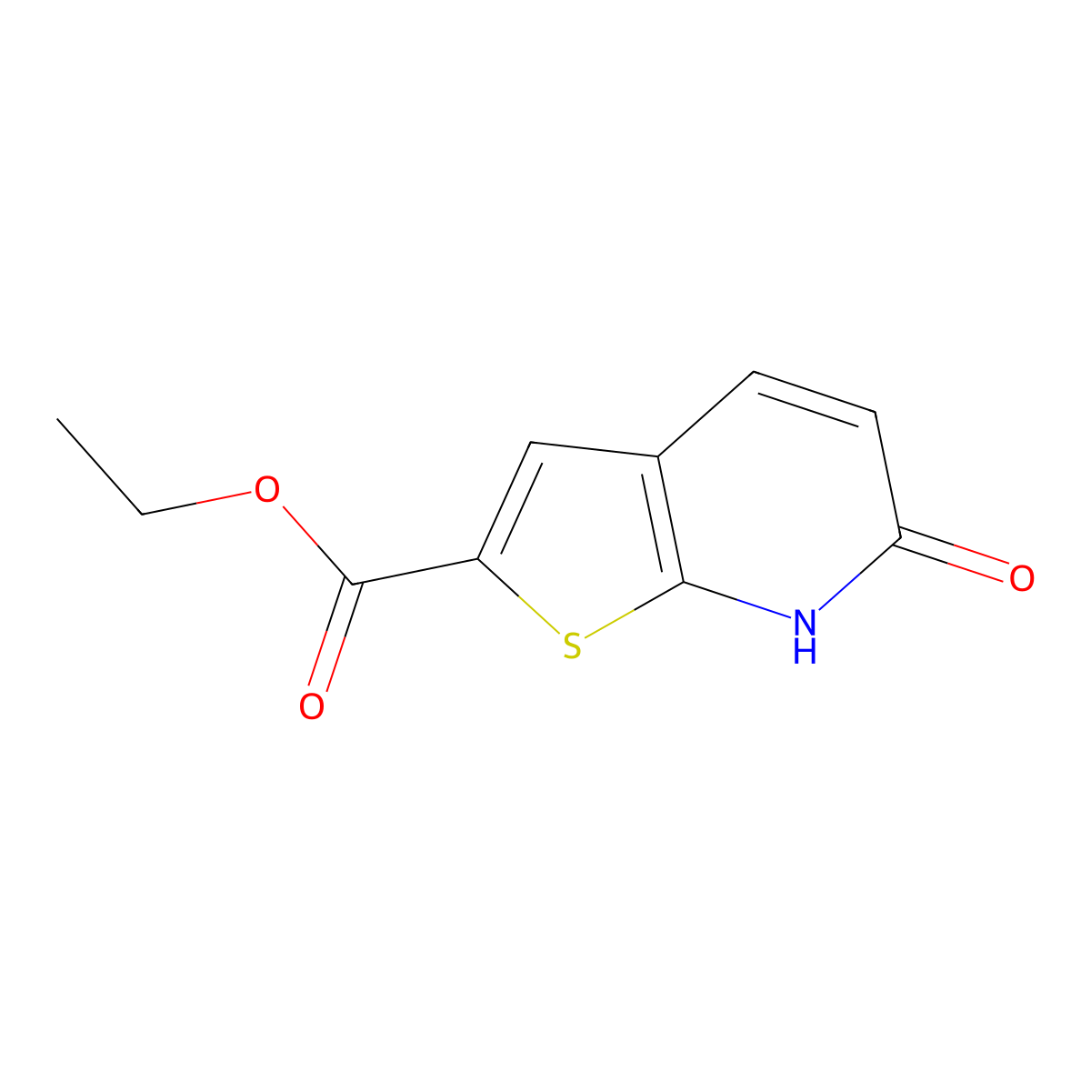 Ethyl 6-hydroxythieno[2,3-b]pyridine-2-carboxylate molecular structure, CAS 1590409-56-5