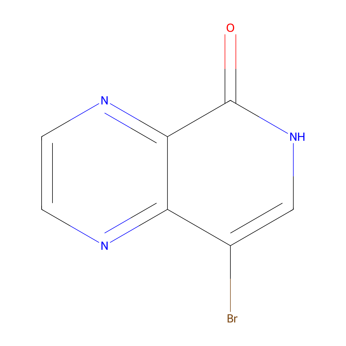 8-Bromopyrido[3,4-b]pyrazin-5(6H)-one molecular structure, CAS 1590409-73-6