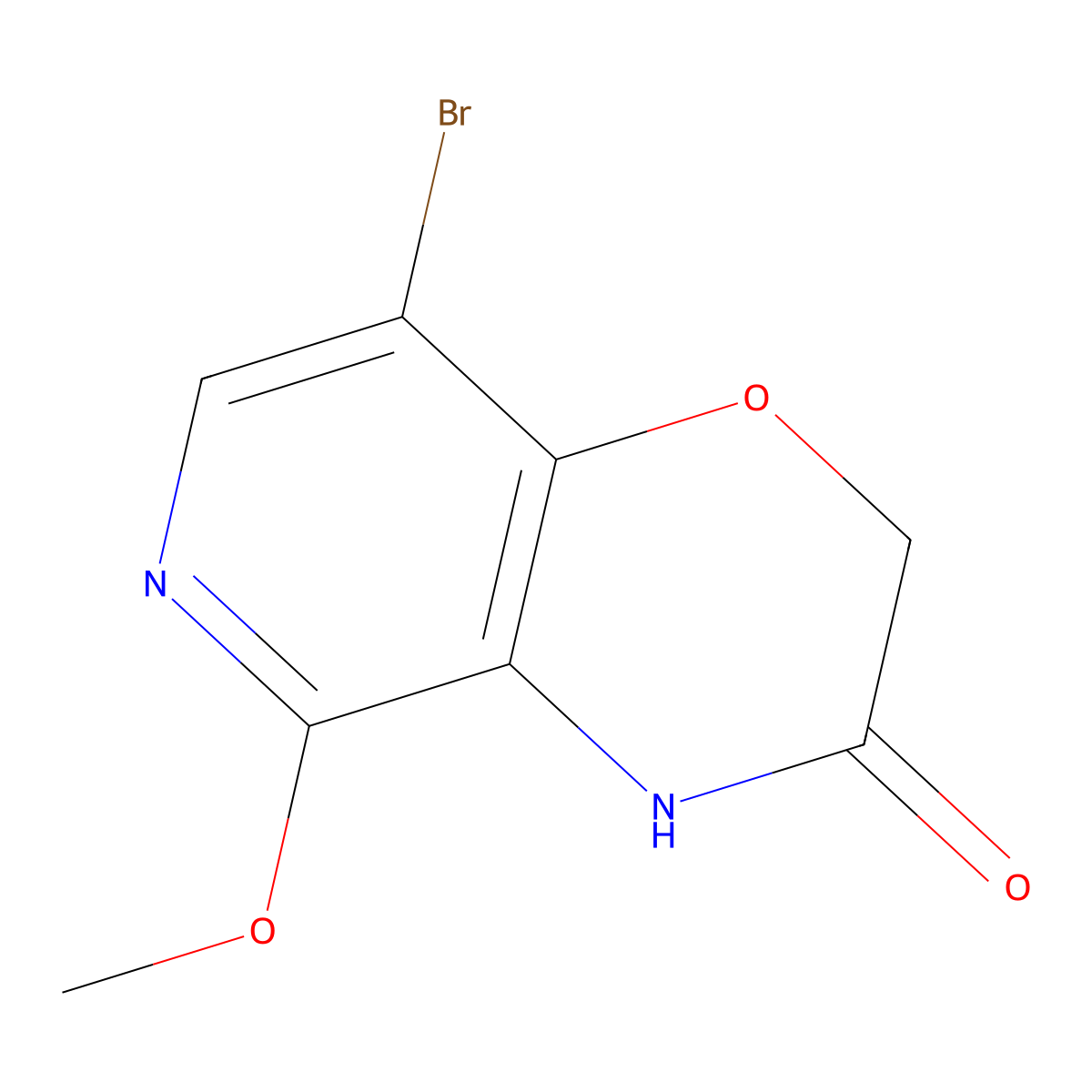 8-Bromo-5-methoxy-2H-pyrido[4,3-b][1,4]oxazin-3(4H)-one molecular structure, CAS 1590410-08-4
