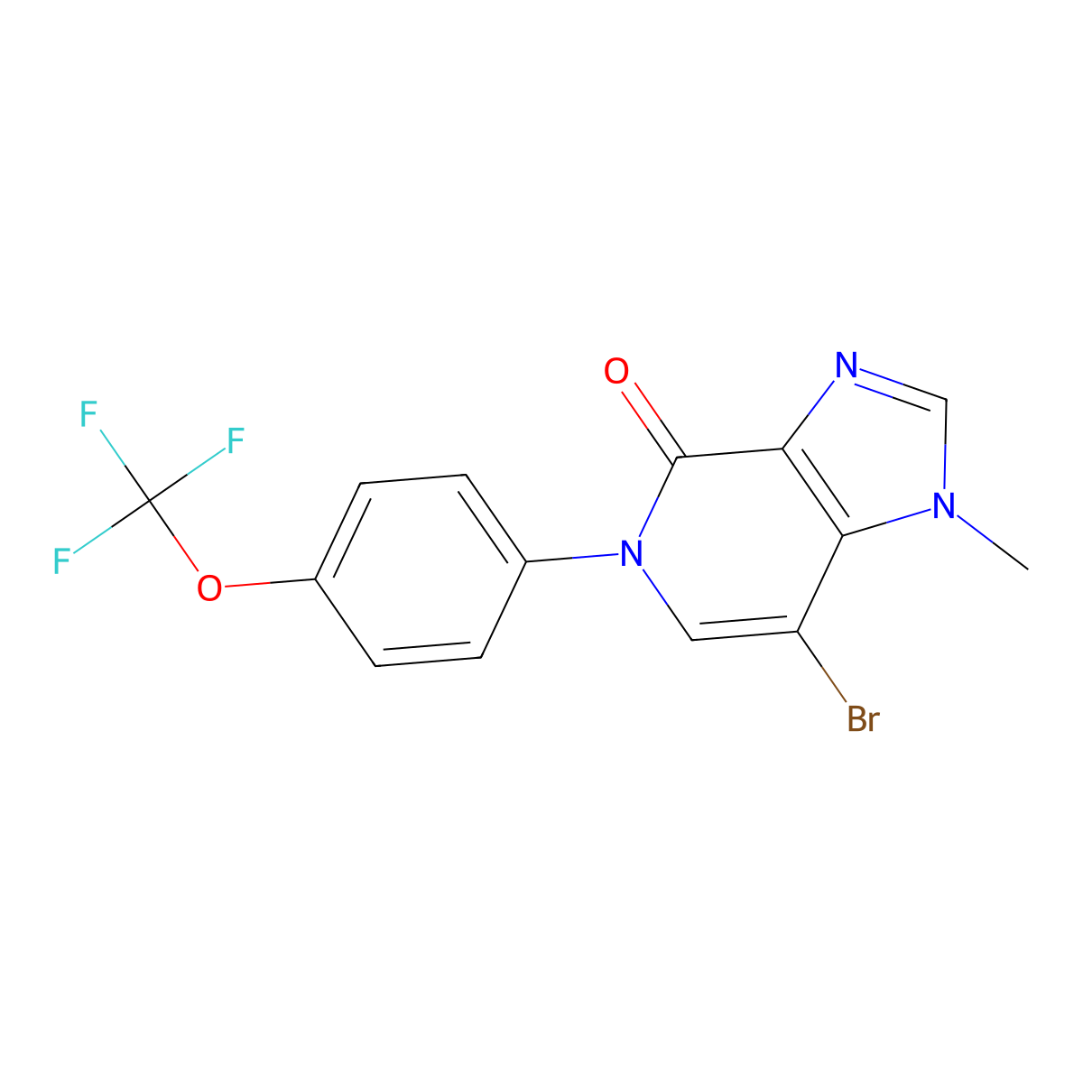 7-bromo-1-methyl-5-(4-(trifluoromethoxy)phenyl)-1H-imidazo[4,5-c]pyridin-4(5H)-one molecular structure, CAS 1590410-31-3