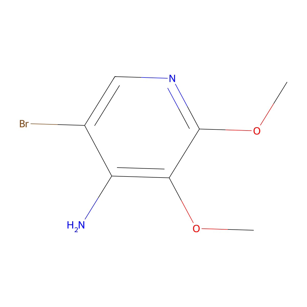 5-Bromo-2,3-dimethoxypyridin-4-amine molecular structure, CAS 1590410-67-5
