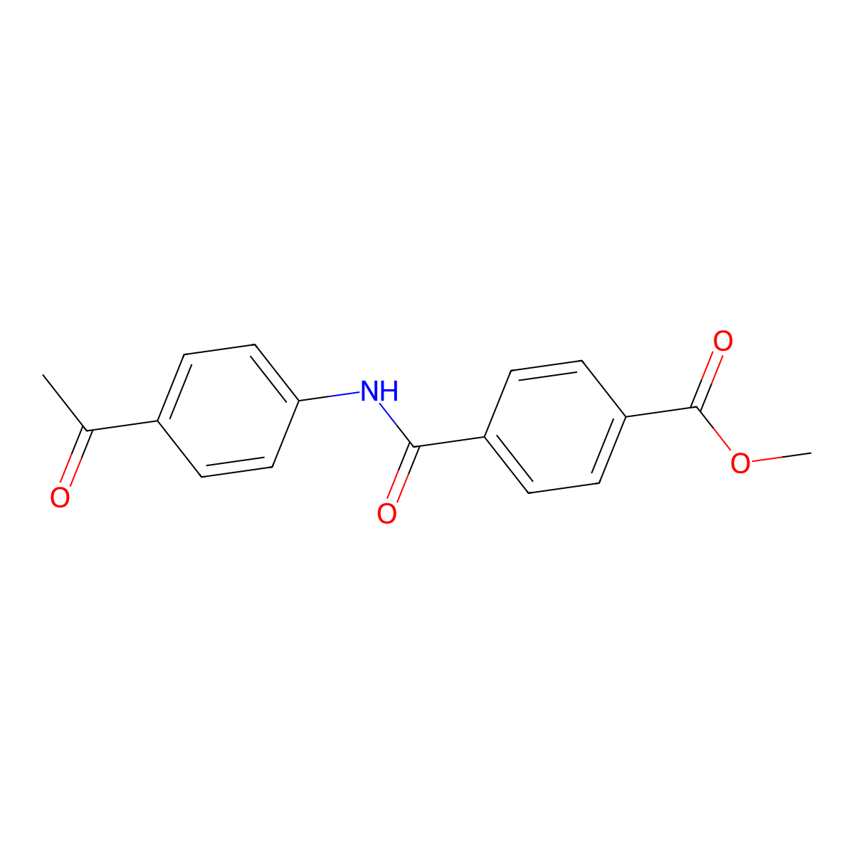 Methyl 4-((4-acetylphenyl)carbamoyl)benzoate molecular structure, CAS 159045-82-6