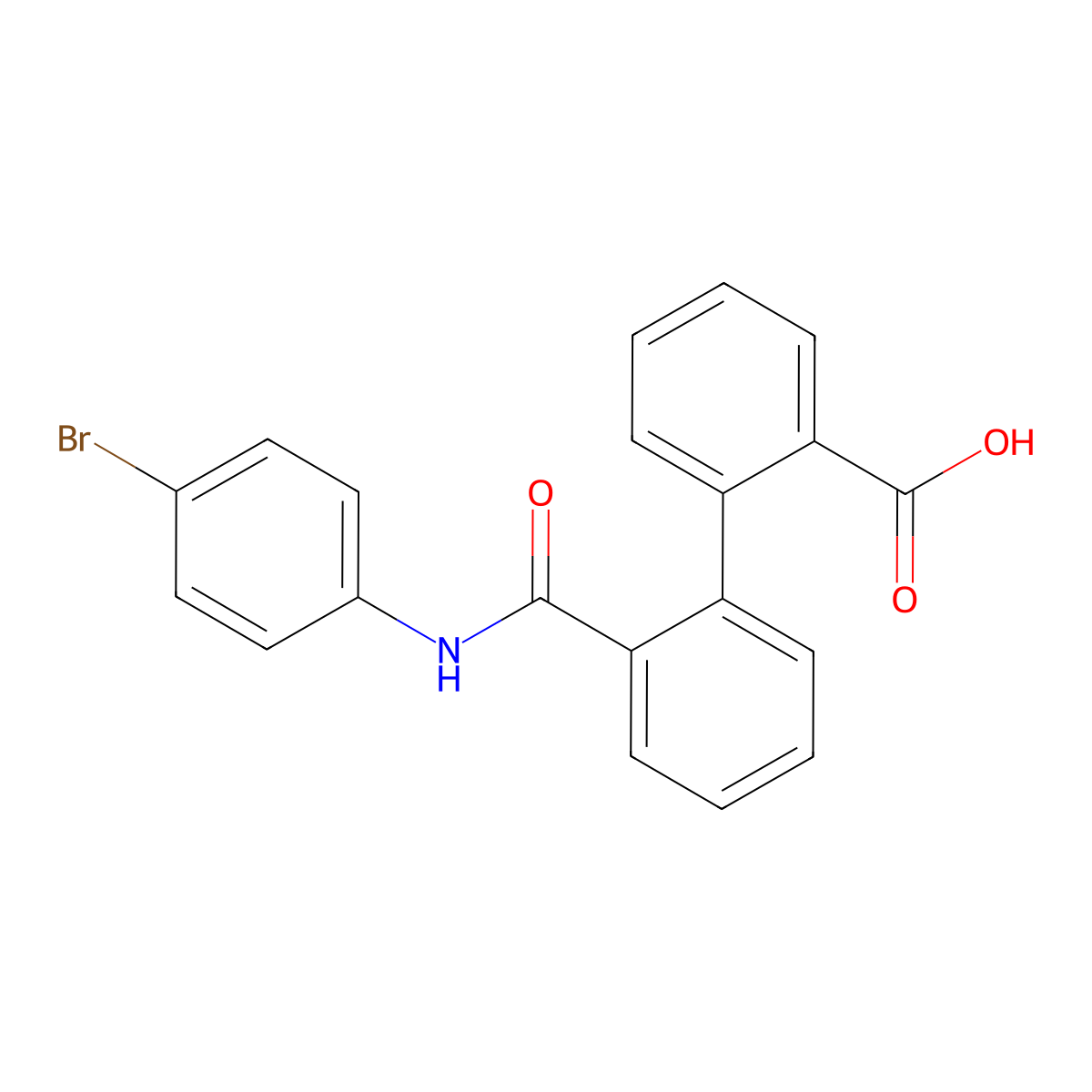 2-[2-[(4-Bromophenyl)carbamoyl]phenyl]benzoic acid molecular structure, CAS 159046-16-9