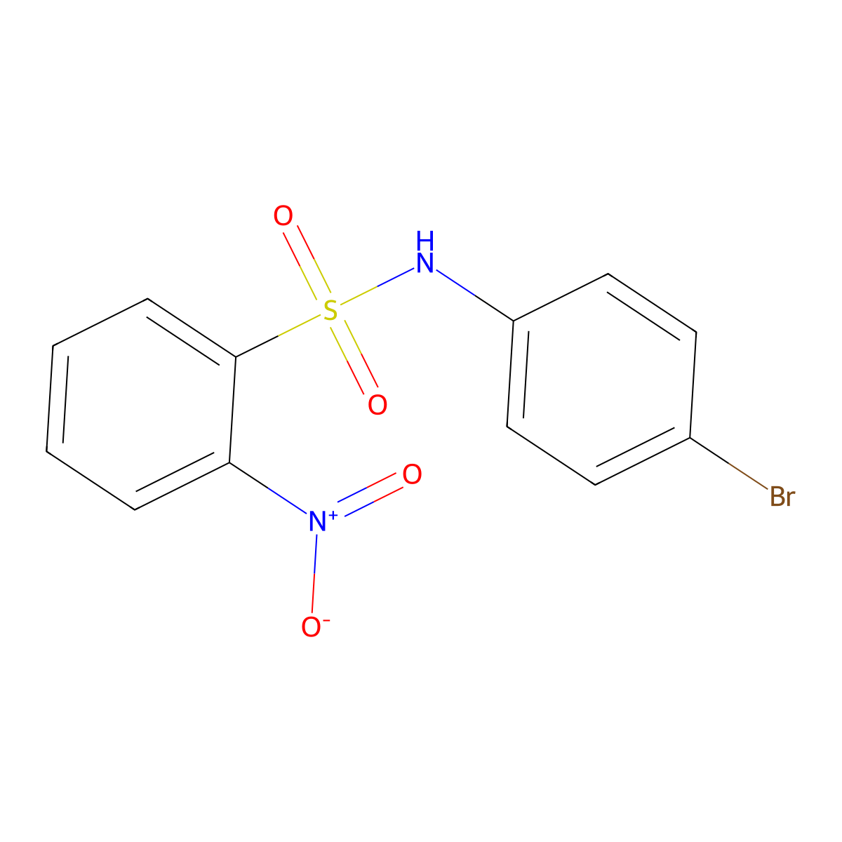 N-(4-bromophenyl)-2-nitrobenzenesulfonamide molecular structure, CAS 159048-82-5
